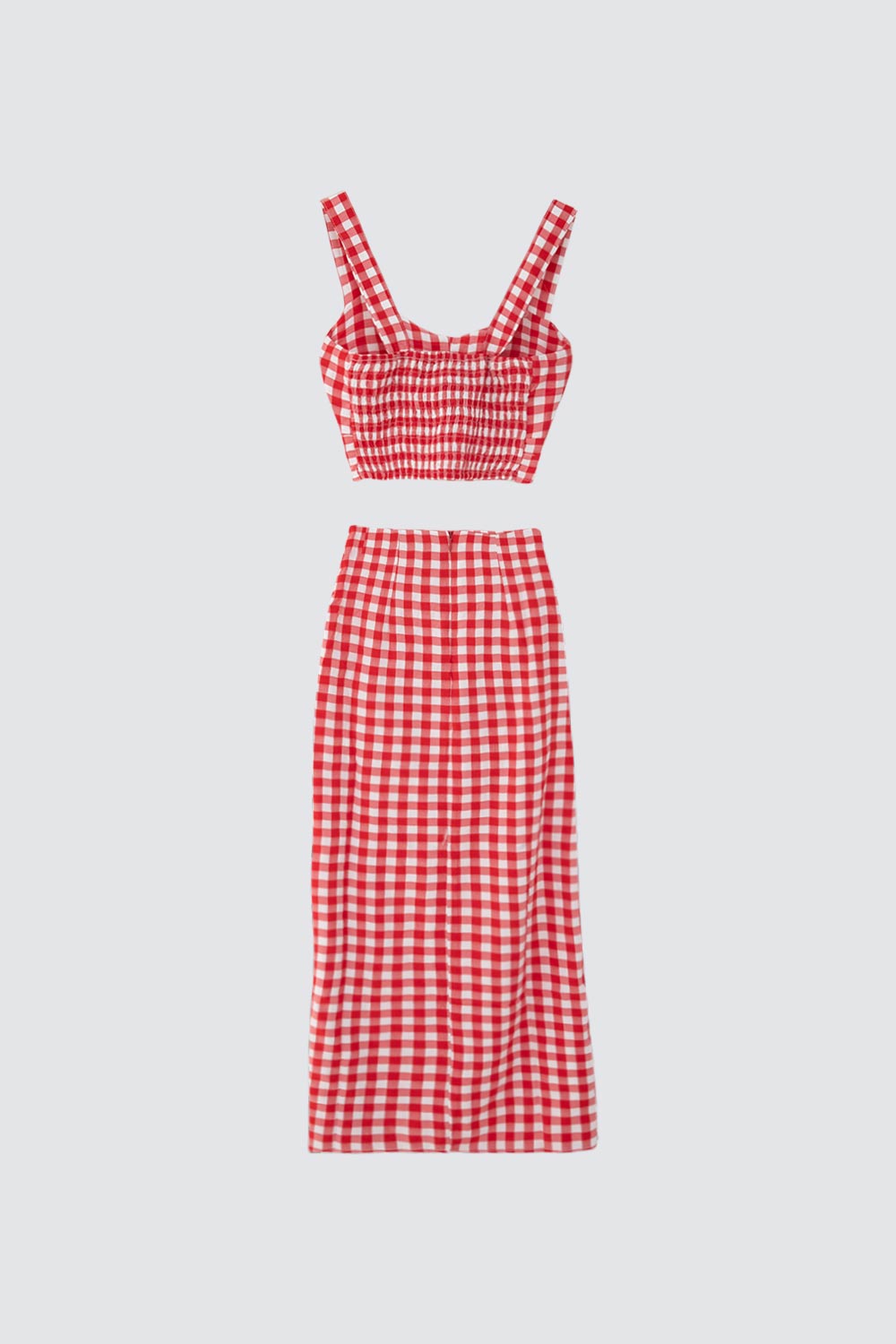 Pötikare Croptop Etek Kırmızı Kadın Takım