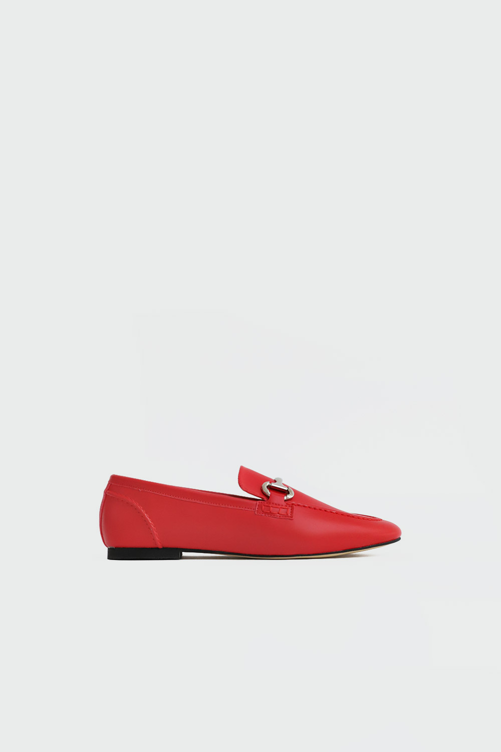 Allegra Metal Toka Detaylı Loafer Kırmızı Kadın Babet