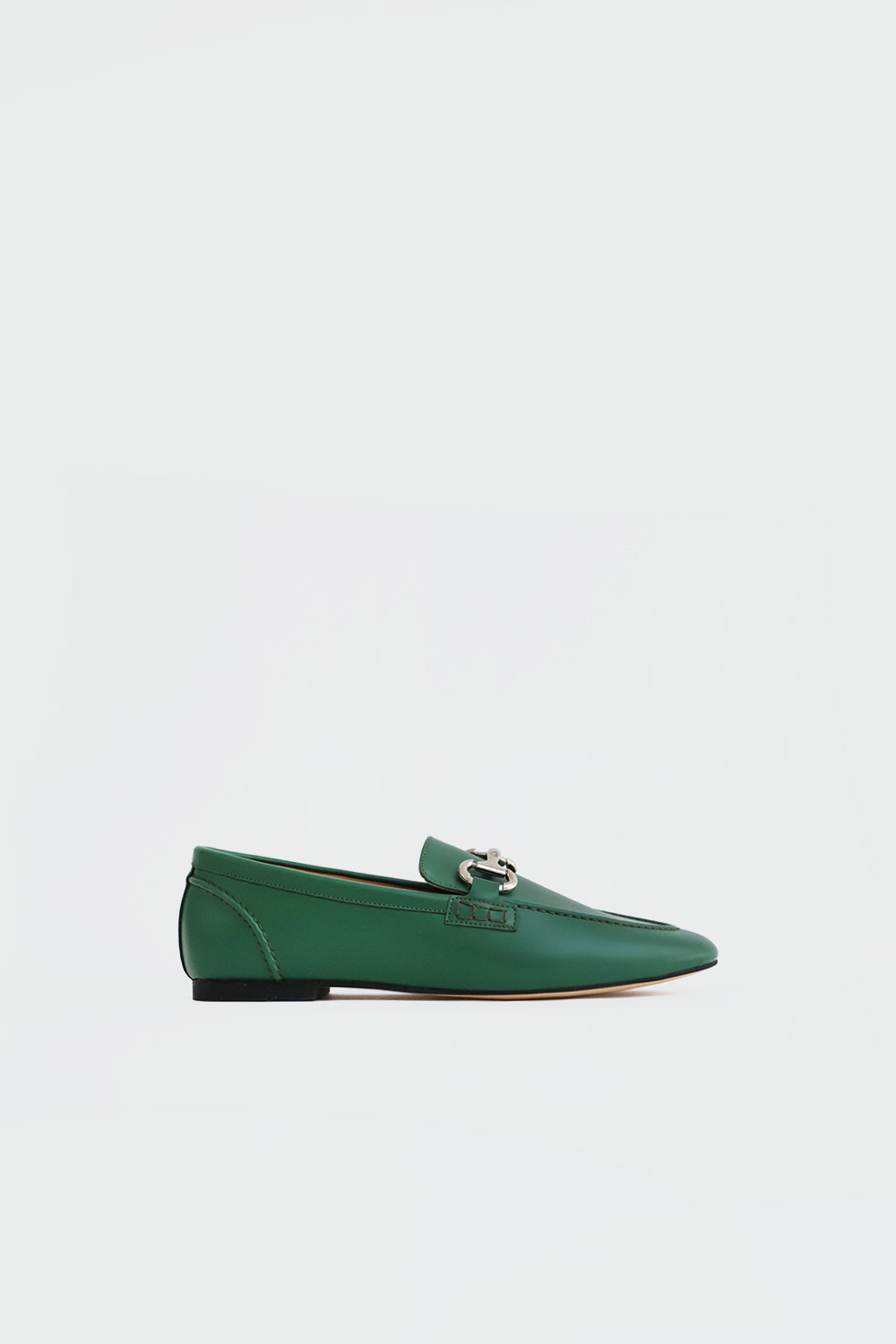 Allegra Metal Toka Detaylı Loafer Yeşil Kadın Babet