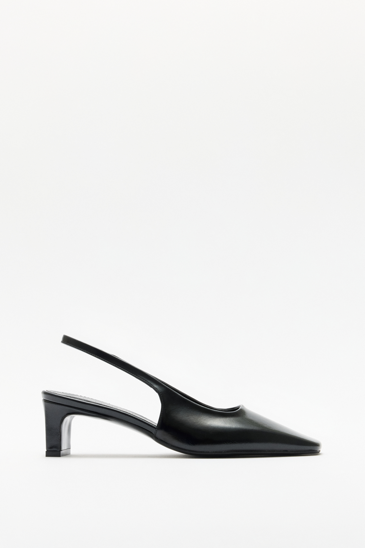 Asimetrik Küt Siyah Kadın Topuklu