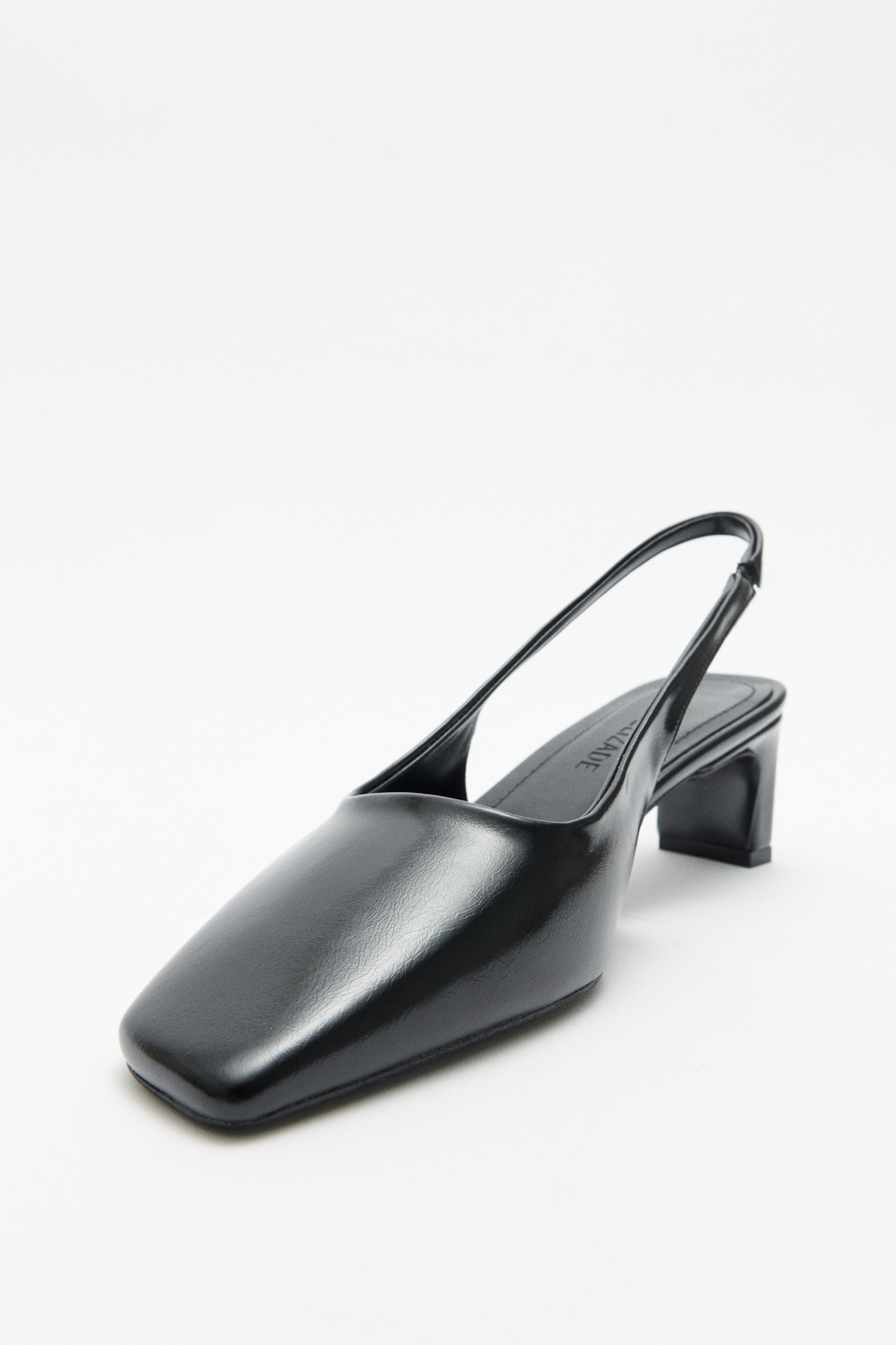 Asimetrik Küt Siyah Kadın Topuklu