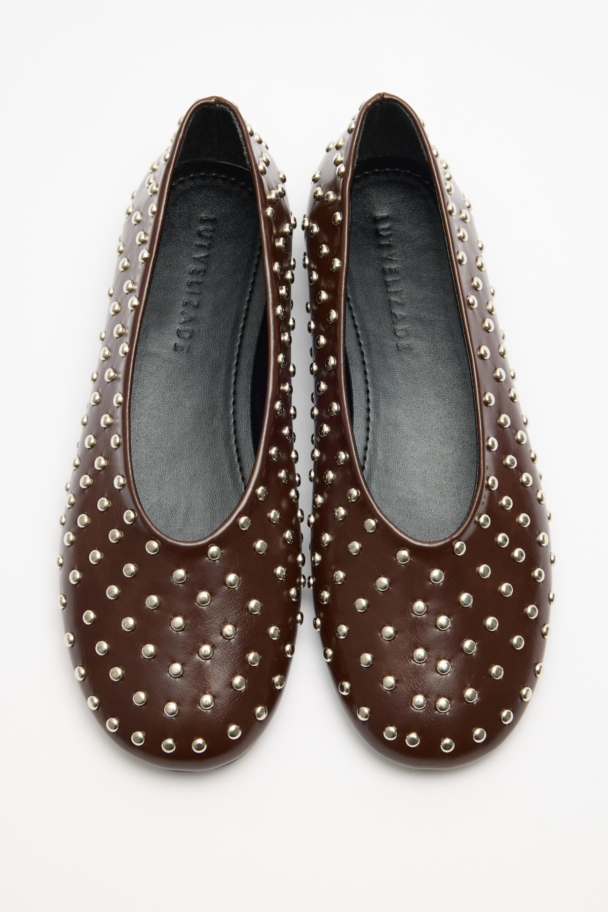 Oval Burun Zımba Detaylı Acı Kahve Kadın Babet