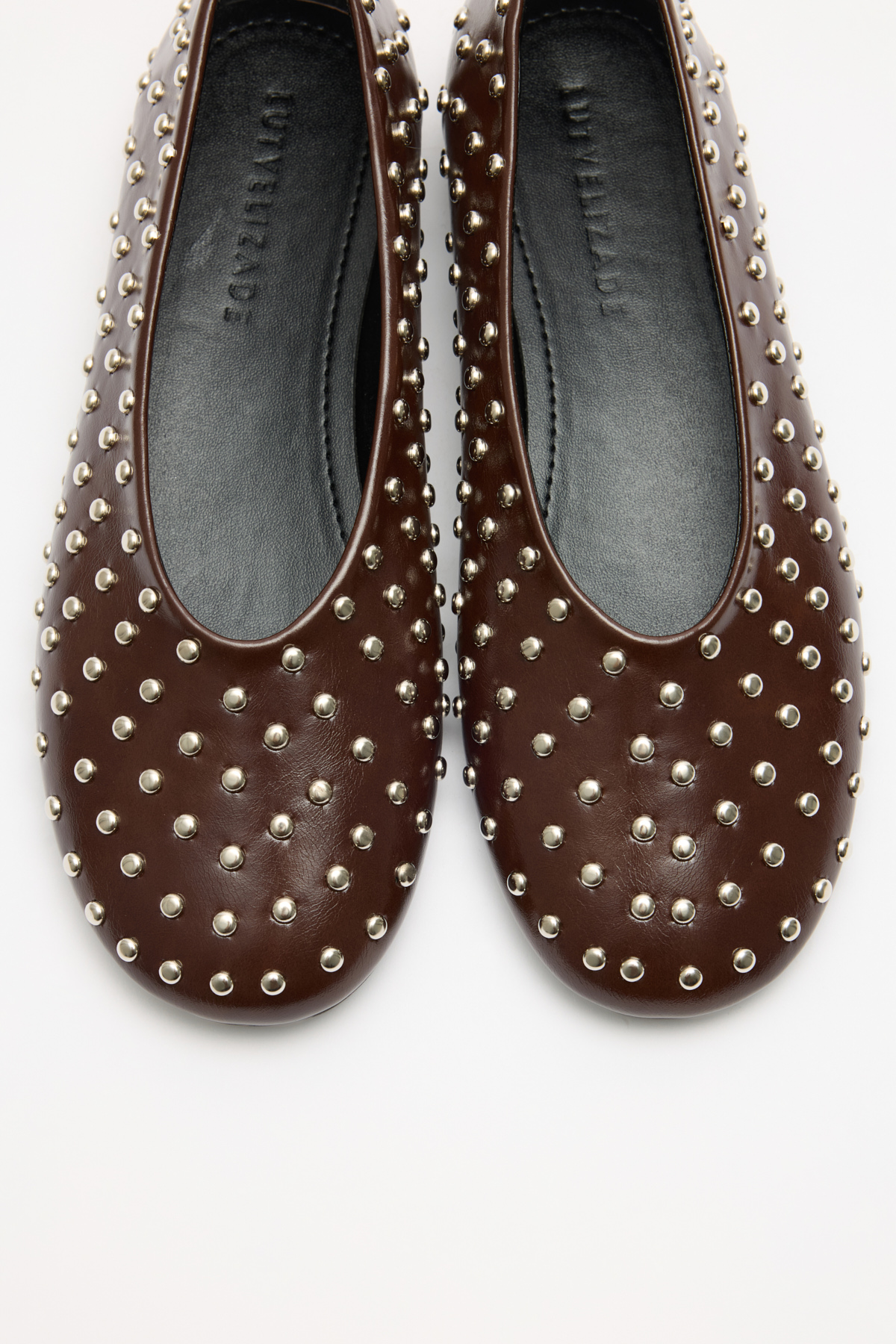 Oval Burun Zımba Detaylı Acı Kahve Kadın Babet