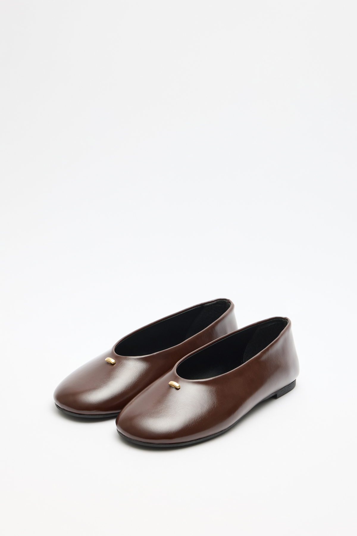 Oval Burun Minimal Toka Detaylı Acı Kahve Kadın Babet