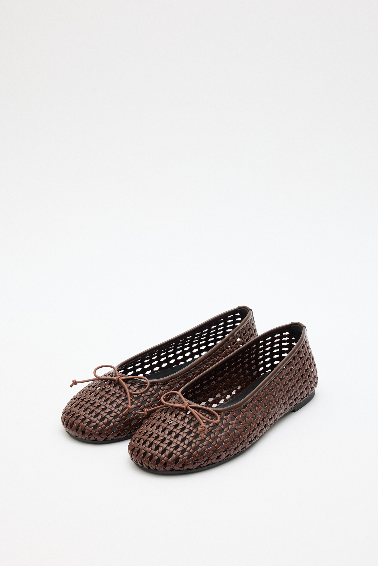 Deri Görünümlü Örgü Acı Kahve Örgü Kadın Babet