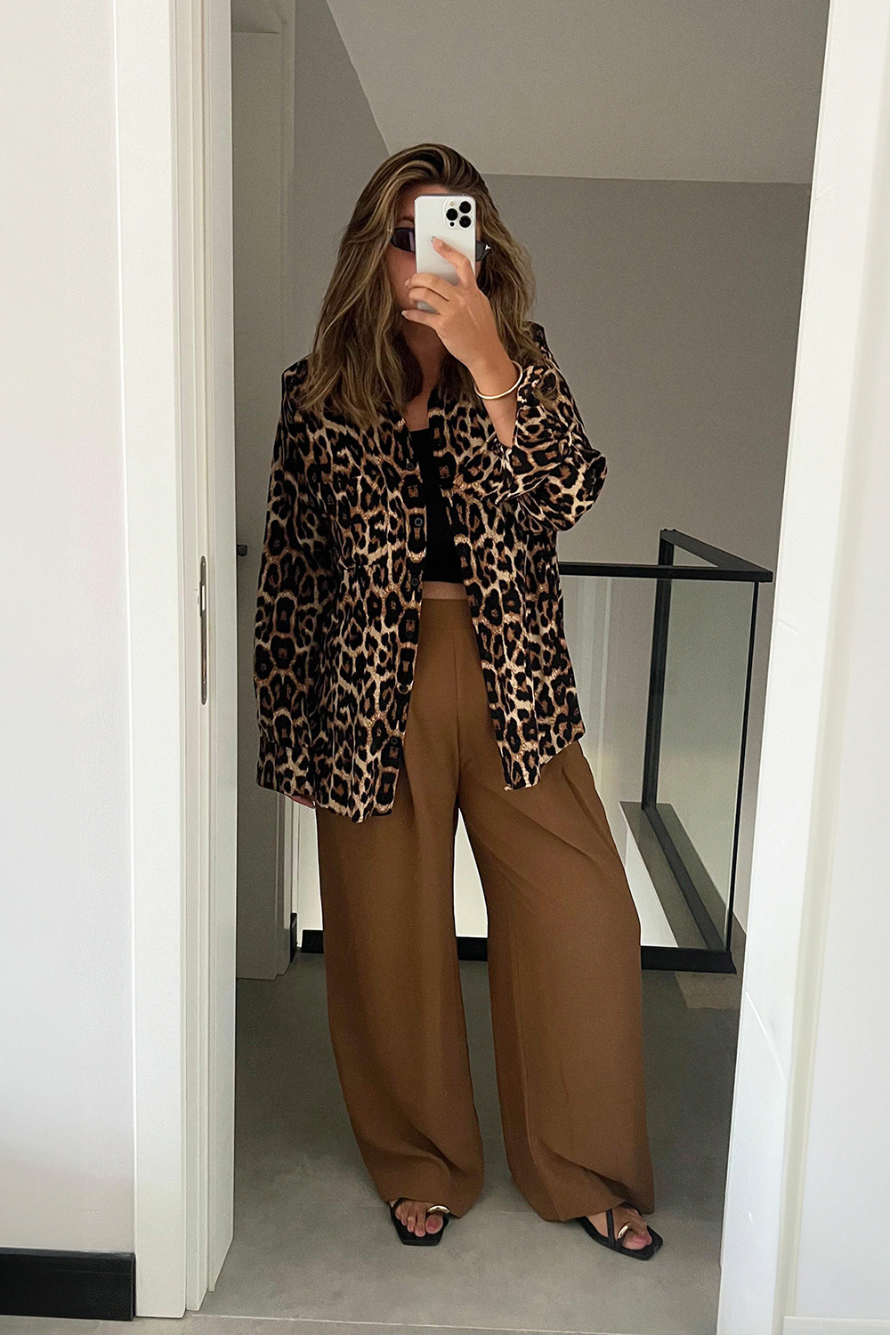 Belden Piliseli Palazzo Camel Kadın Pantolon