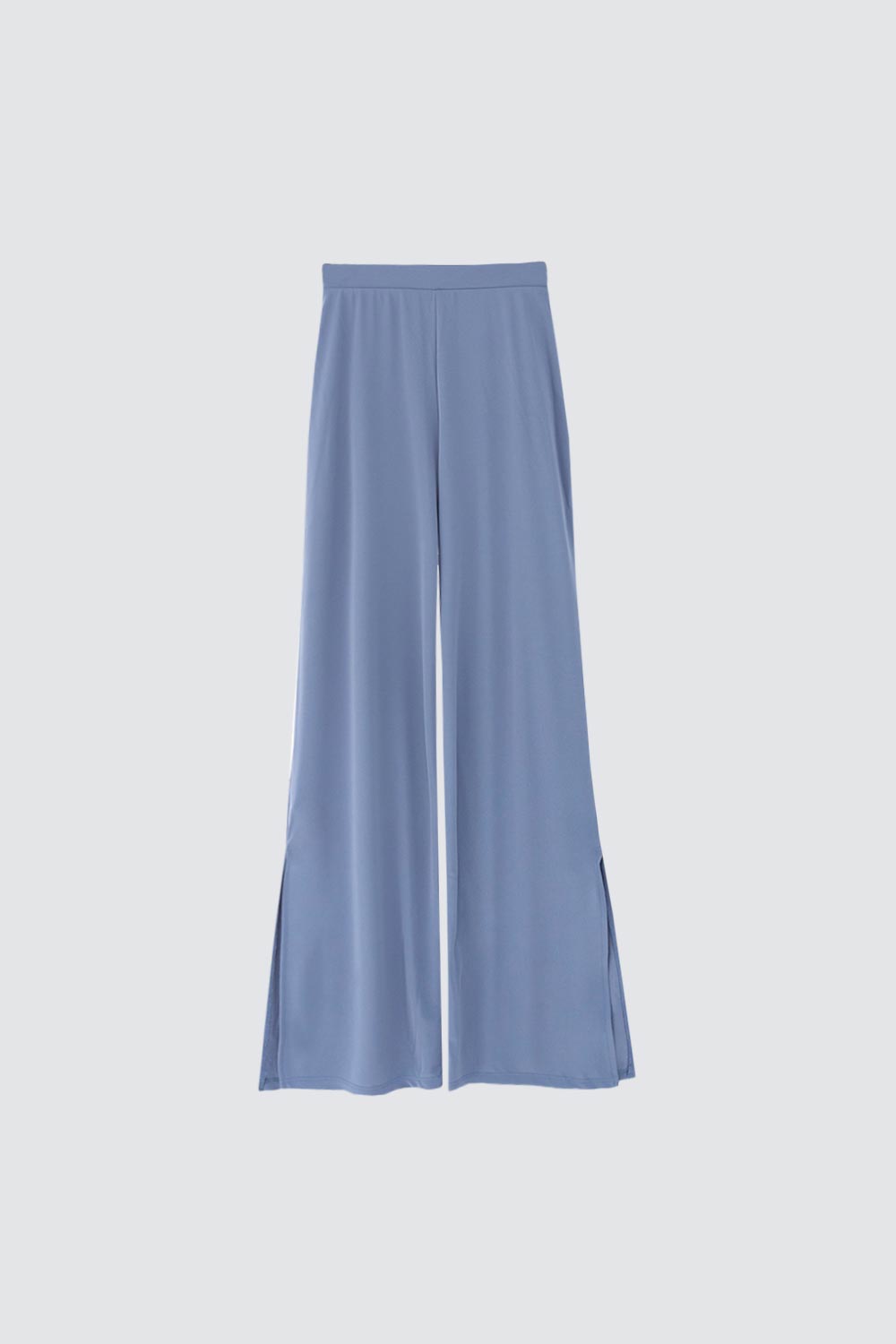 Beli Lastikli Bol Paça Mavi Kadın Pantolon