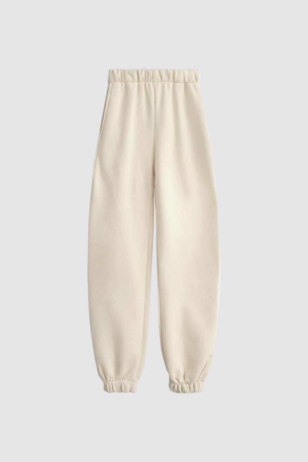 Beli Lastikli Jogger Pantolon Bej Kadın Pantolon
