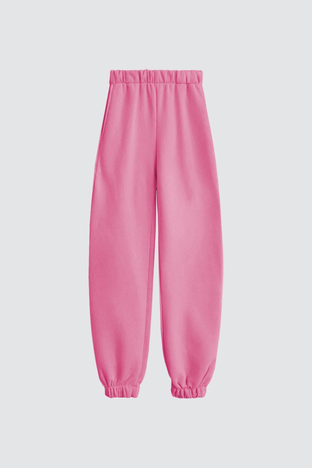 Beli Lastikli Jogger Pantolon Pembe Kadın Pantolon