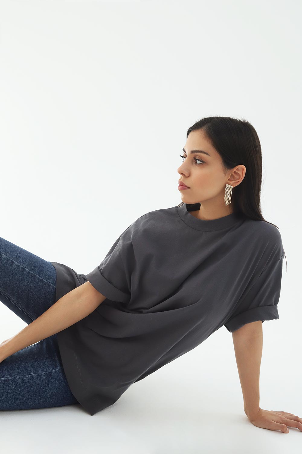Bisiklet yK Füme Kadın Basic Tişört
