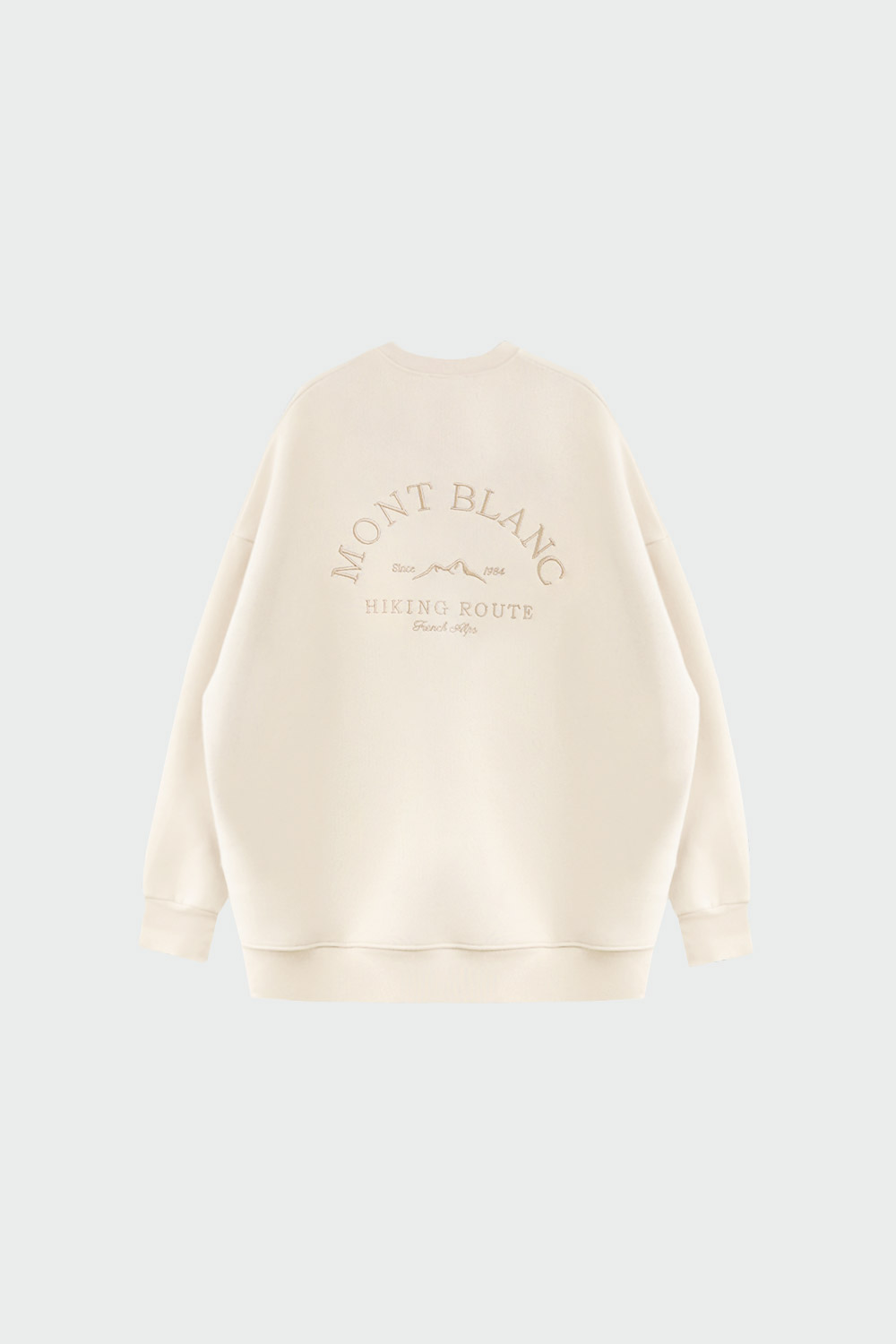 Bisiklet Yaka Oversize Mont Blanc Bej Kadın Sweatshirt