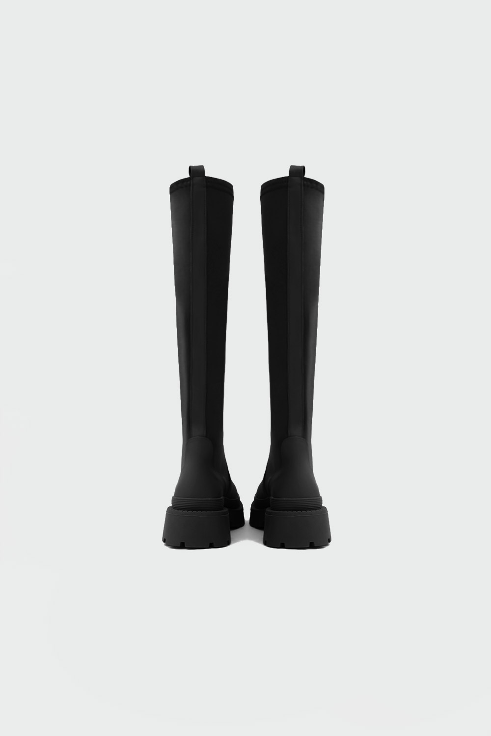 Bloom Tırtıklı Taban Scuba Kumaş Düz Siyah Kadın Çizme