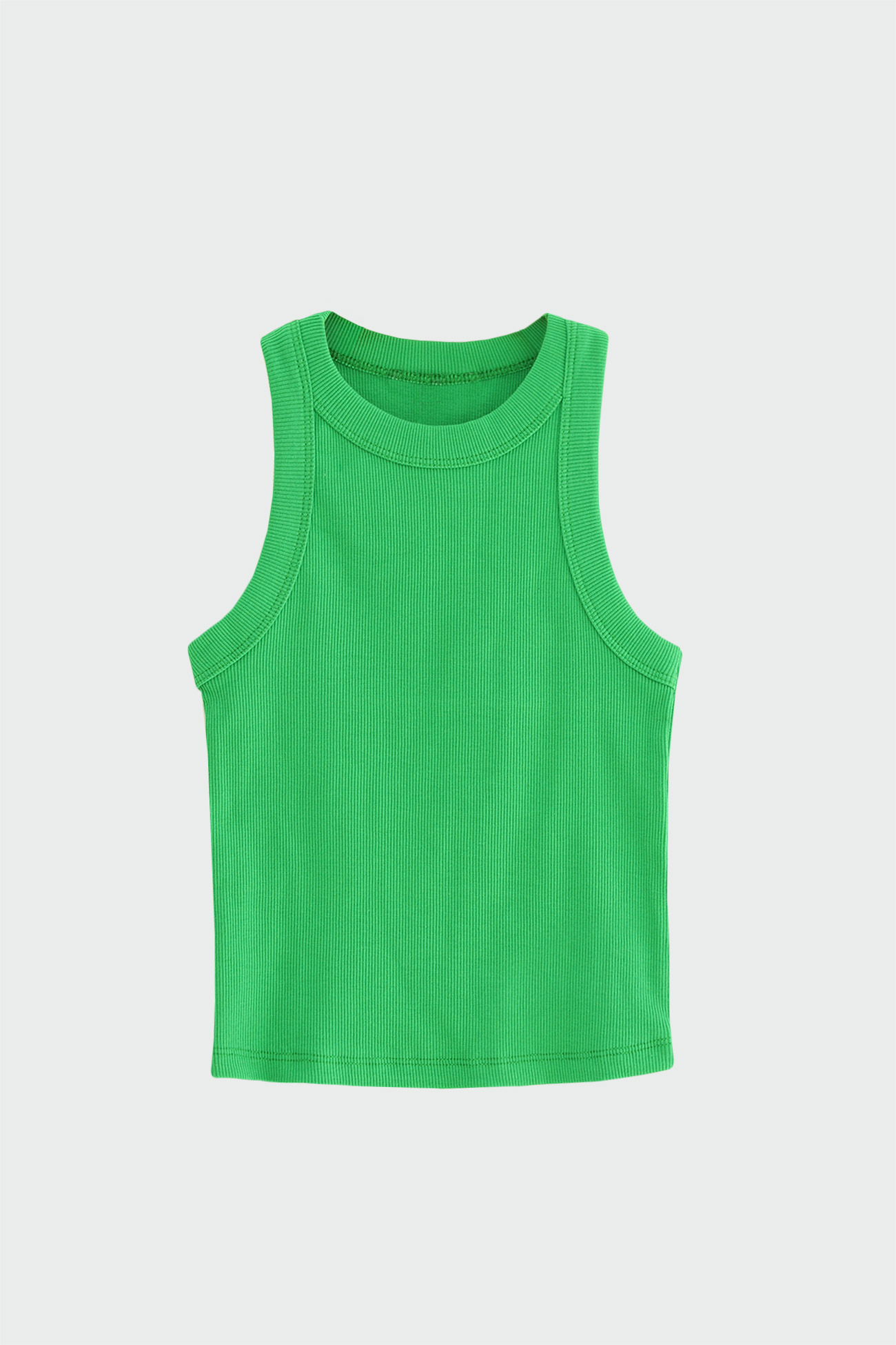 Halter Yaka Fitilli Basic Yeşil Kadın Bluz