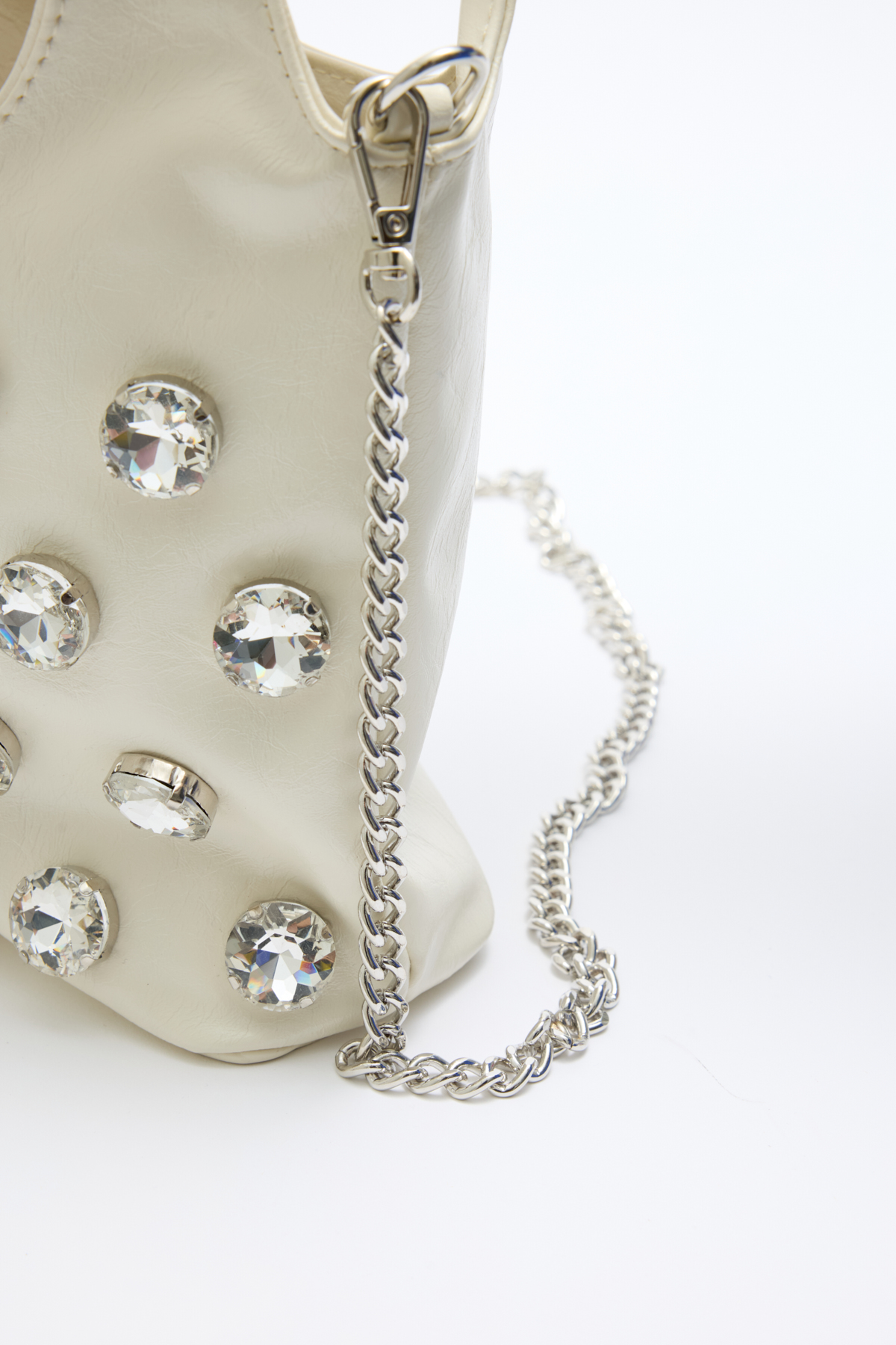 Büyük Taş Detaylı Bej Kadın Çanta