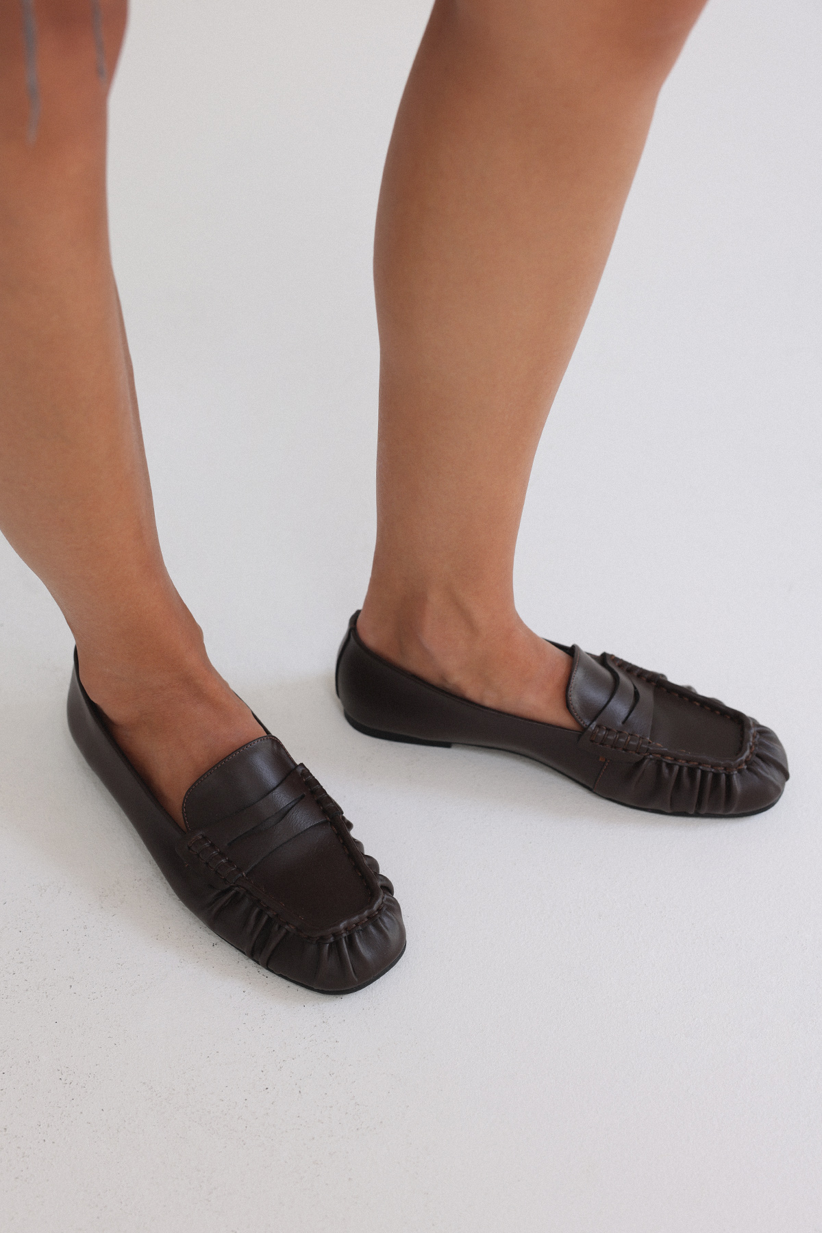 Büzgülü Loafer Acı Kahve Kadın Babet