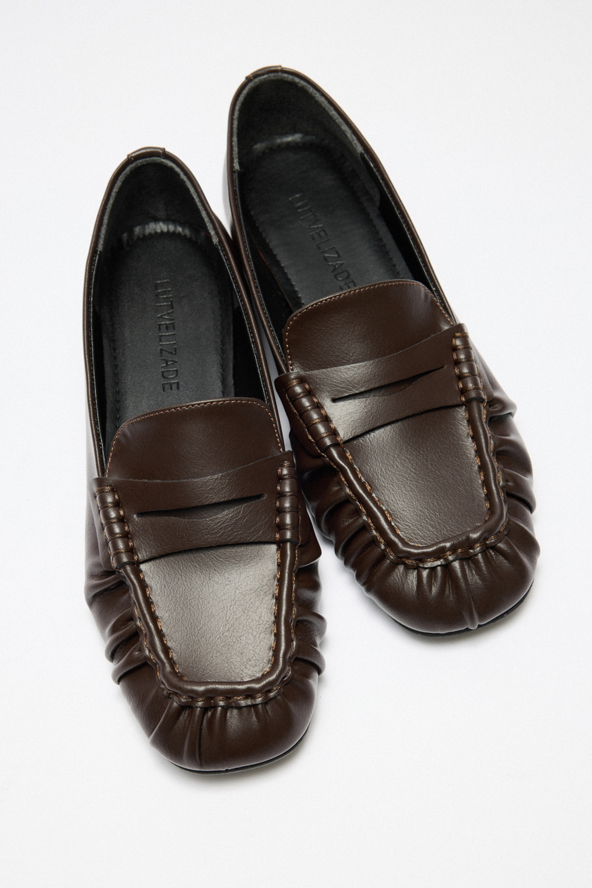 Büzgülü Detaylı Acı Kahve Kadın Loafer