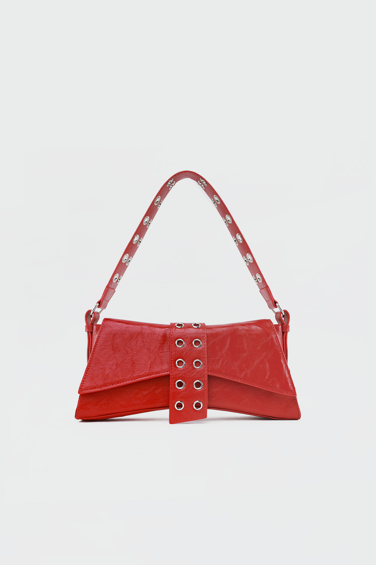Halka Detaylı Asimetrik Kırmızı Kadın Çanta
