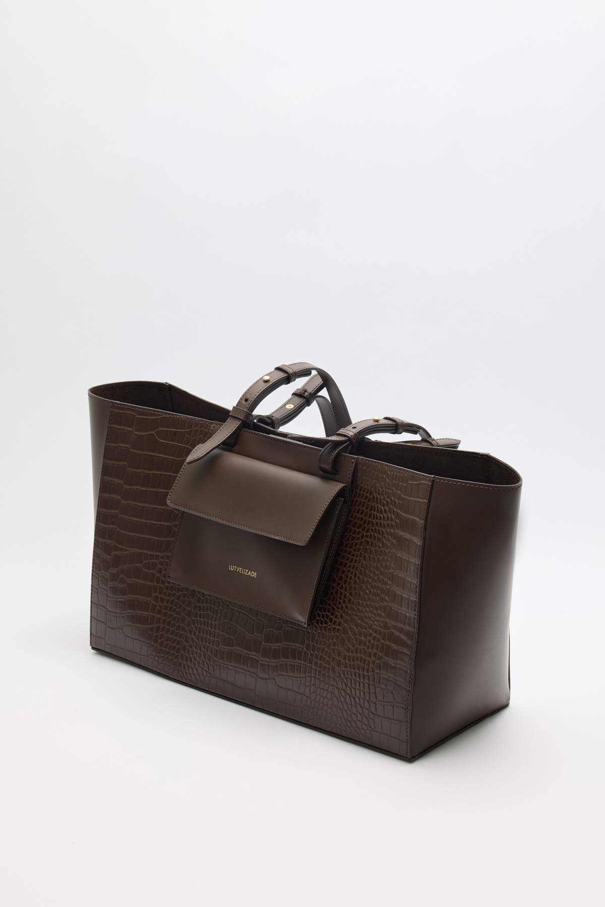 Croc Kumaş Shopper Acı Kahve Croc Kadın Çanta