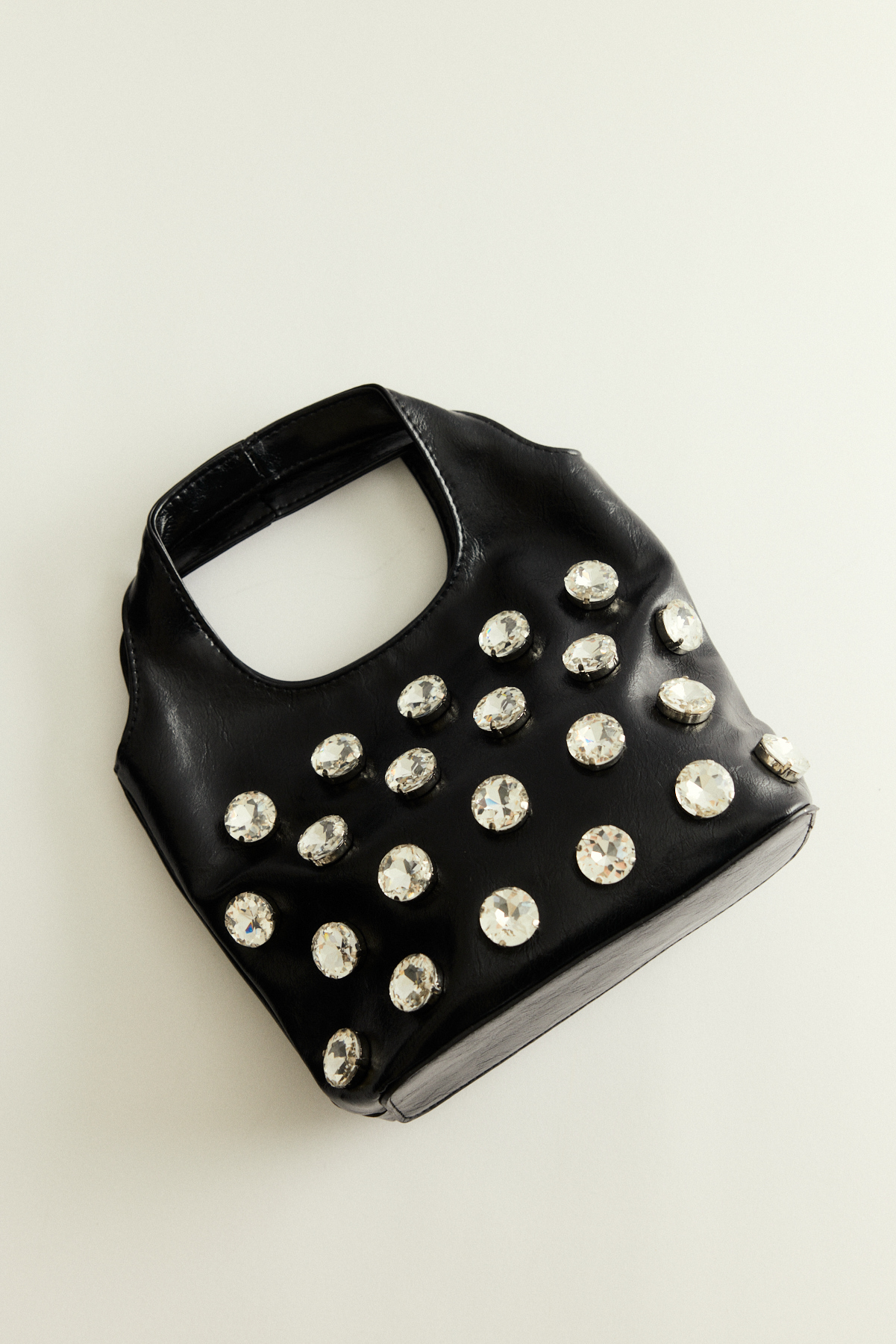 Büyük Taş Detaylı Siyah Kadın Çanta