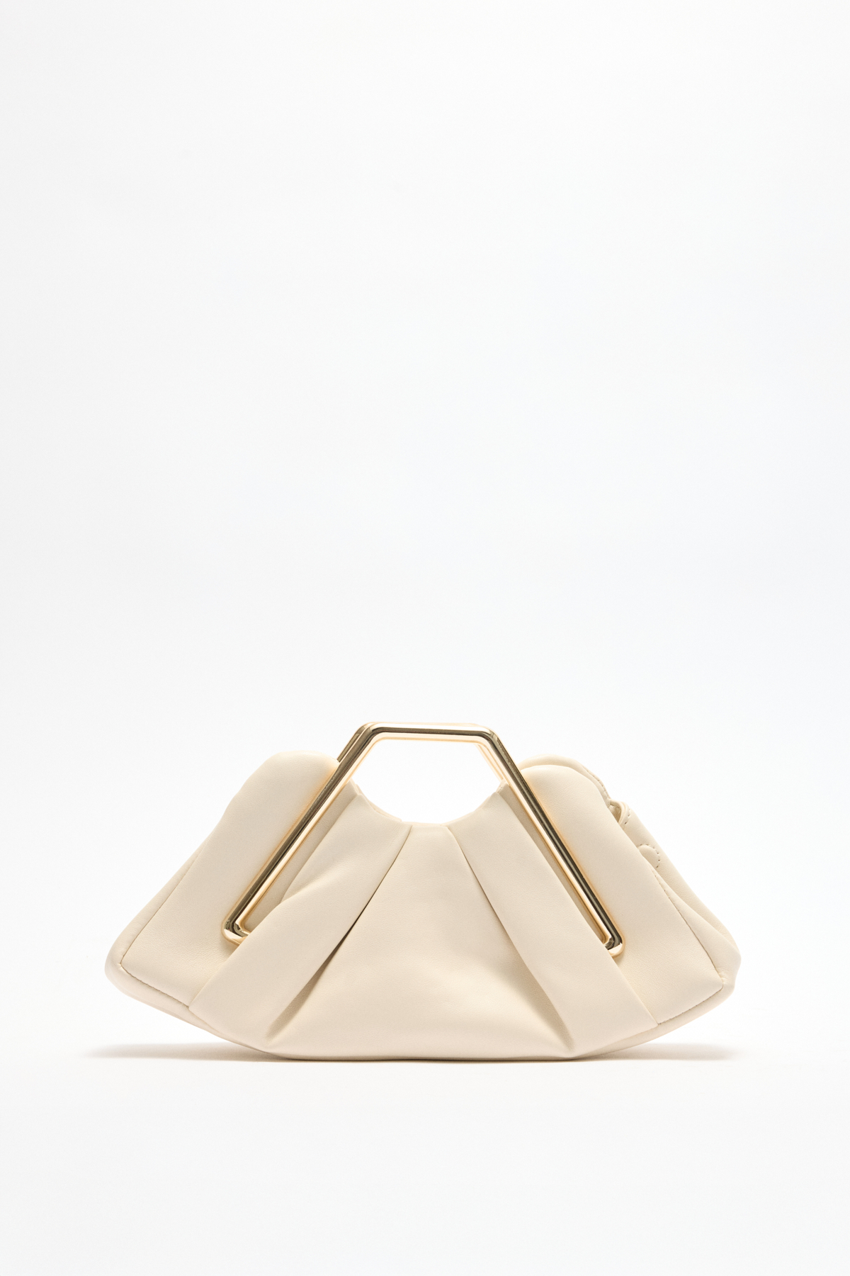 Geometrik Çerçeve Detaylı Beyaz Kadın Çanta