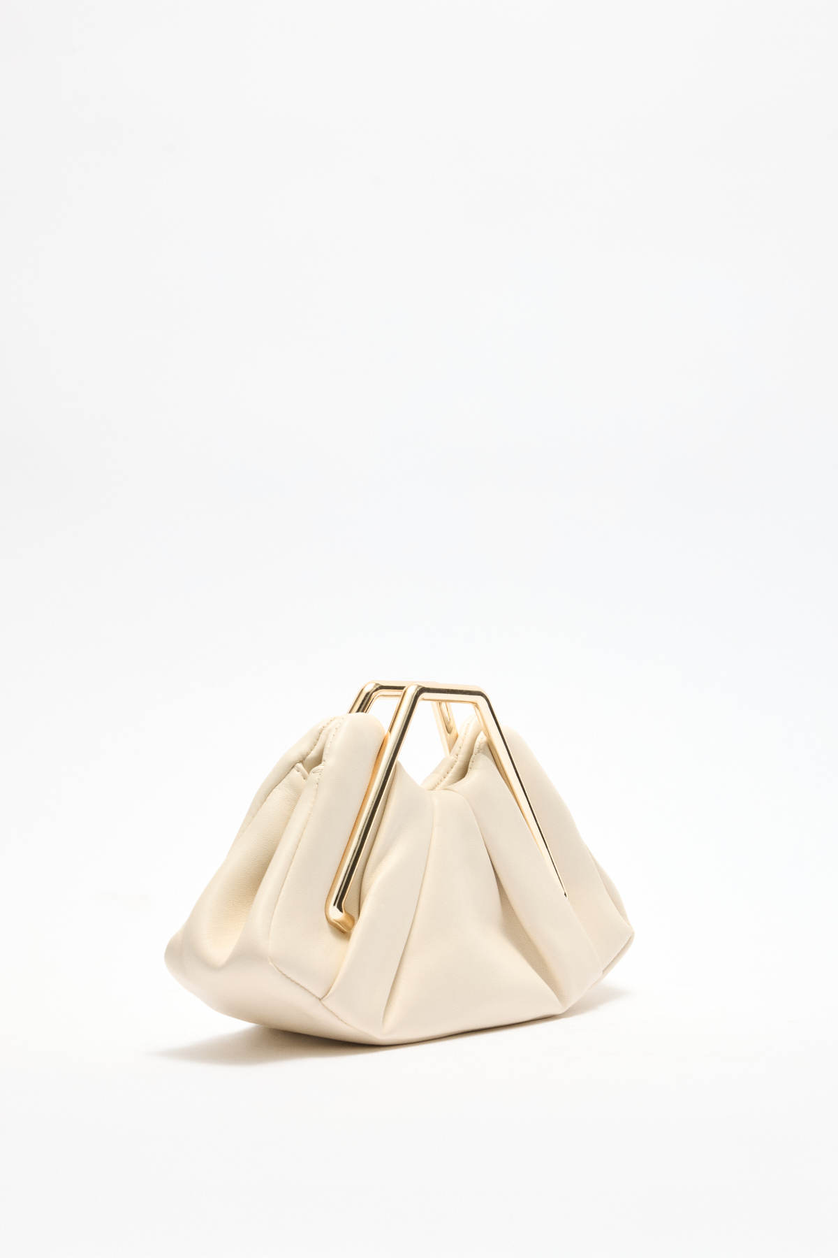 Geometrik Çerçeve Detaylı Beyaz Kadın Çanta