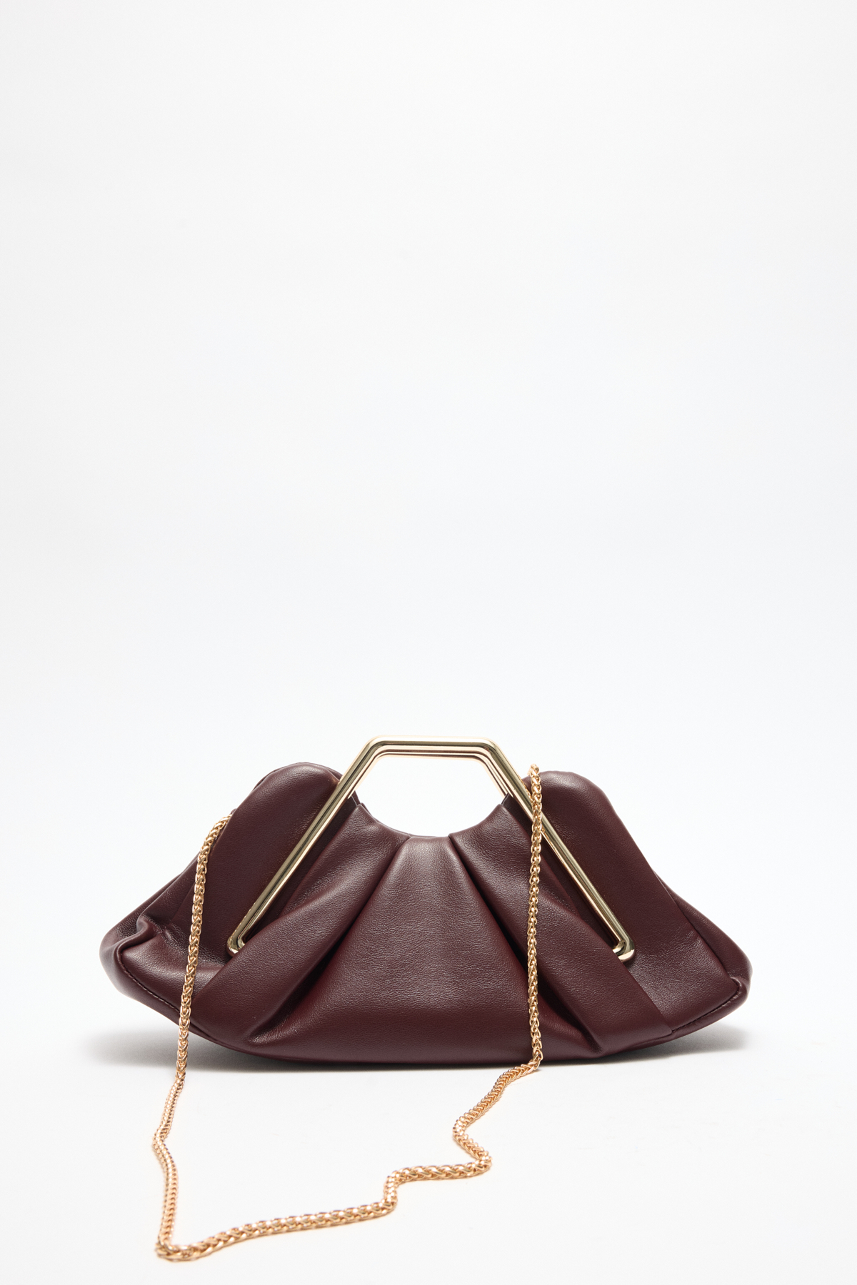 Geometrik Çerçeve Detaylı Bordo Kadın Çanta