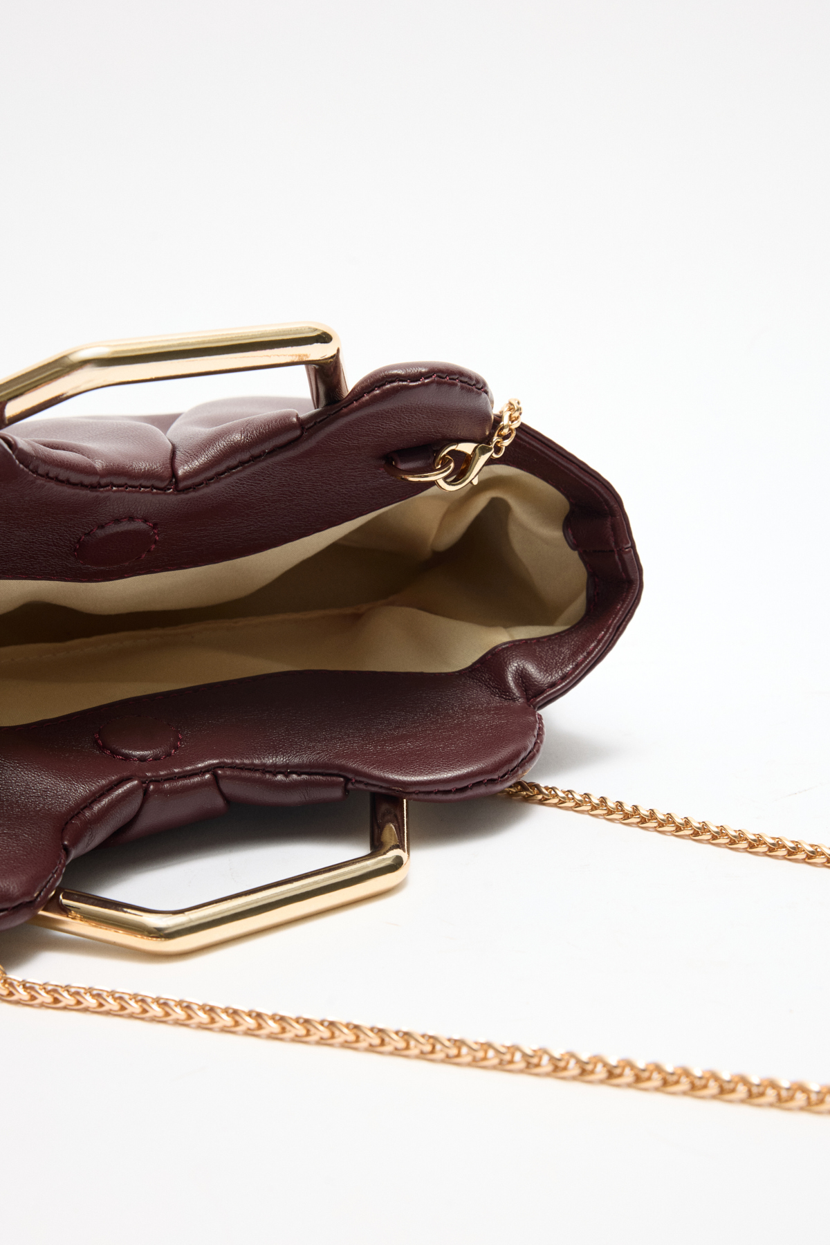 Geometrik Çerçeve Detaylı Bordo Kadın Çanta