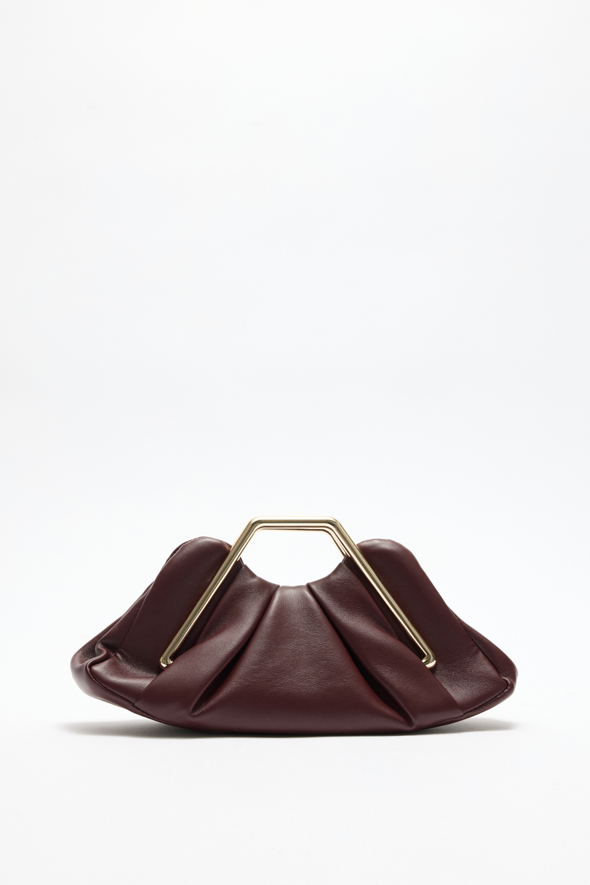 Geometrik Çerçeve Detaylı Bordo Kadın Çanta