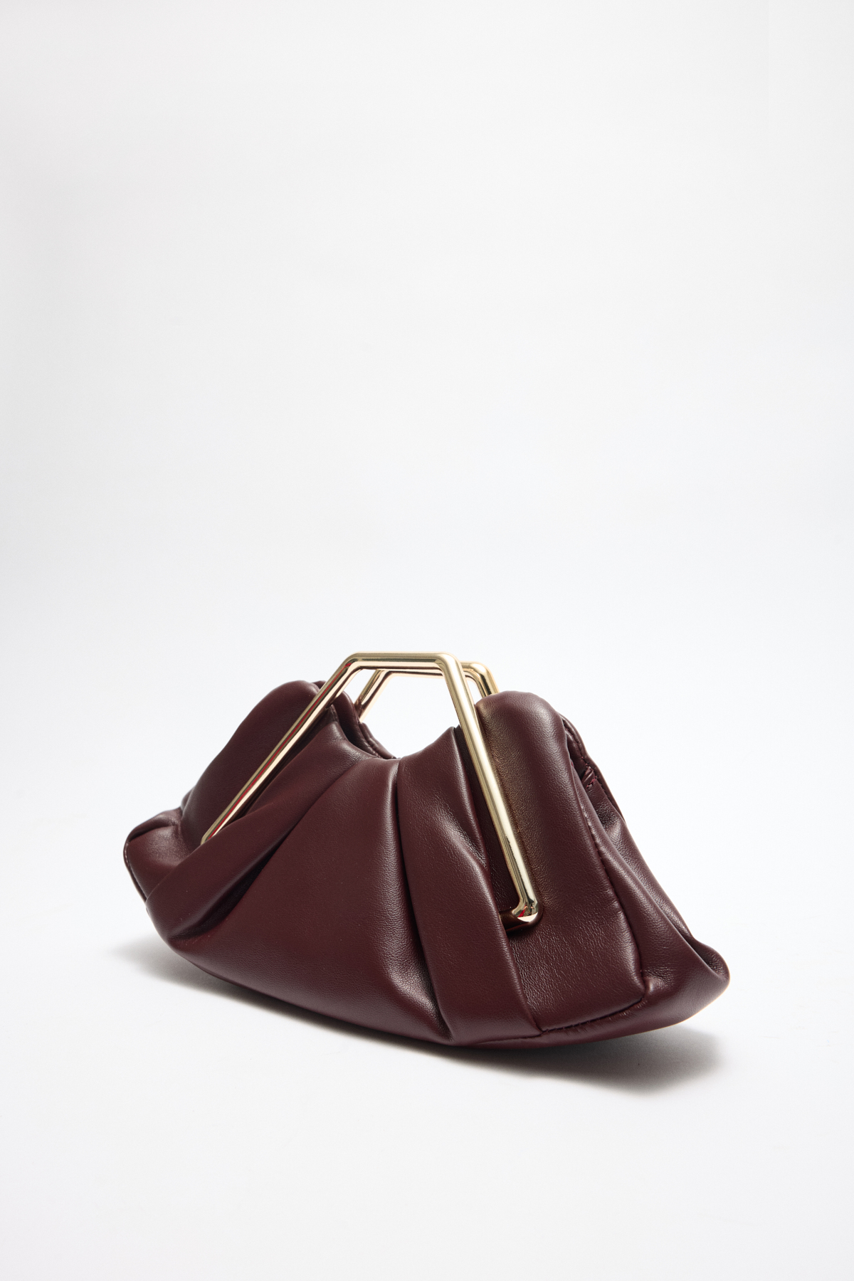 Geometrik Çerçeve Detaylı Bordo Kadın Çanta