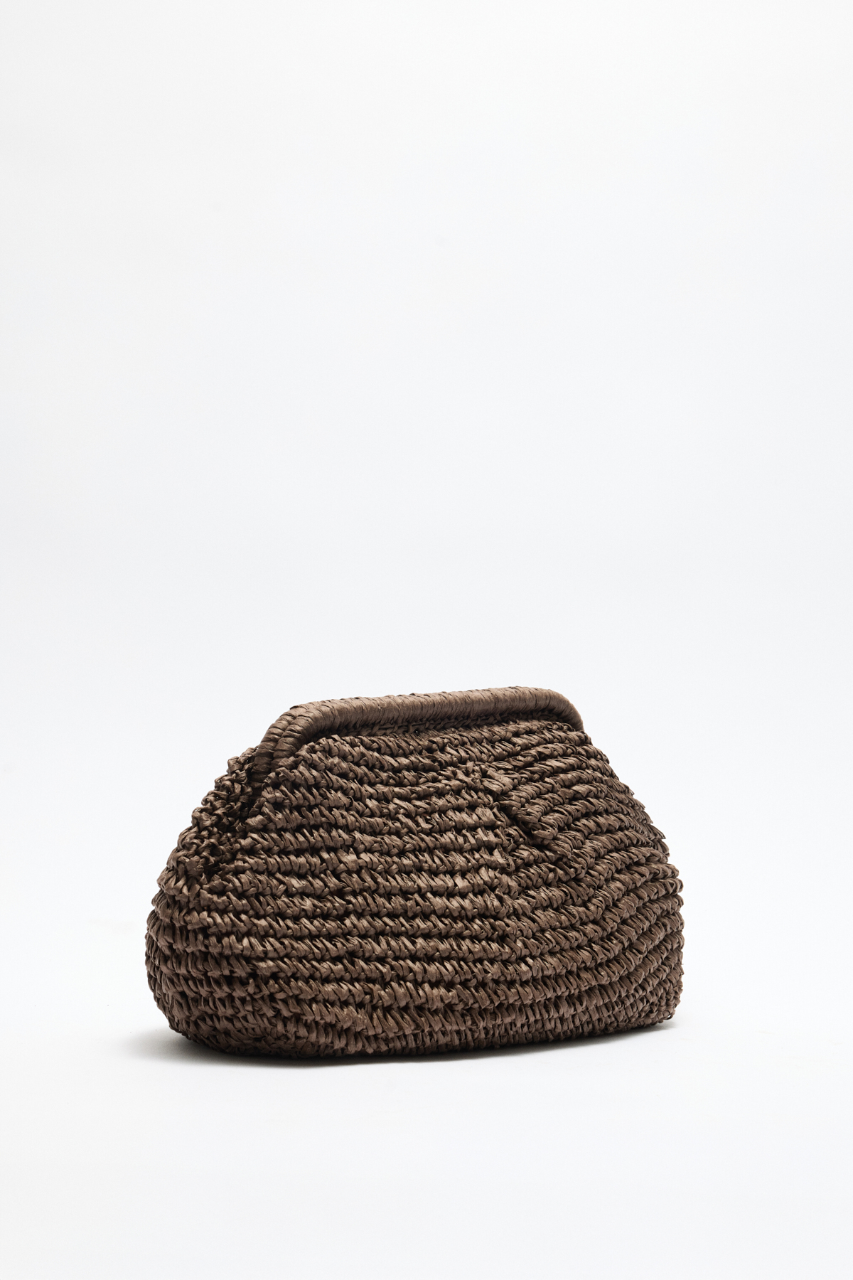 Hasır Dokulu Zincir Askılı Kahve Hasır Kadın Çanta