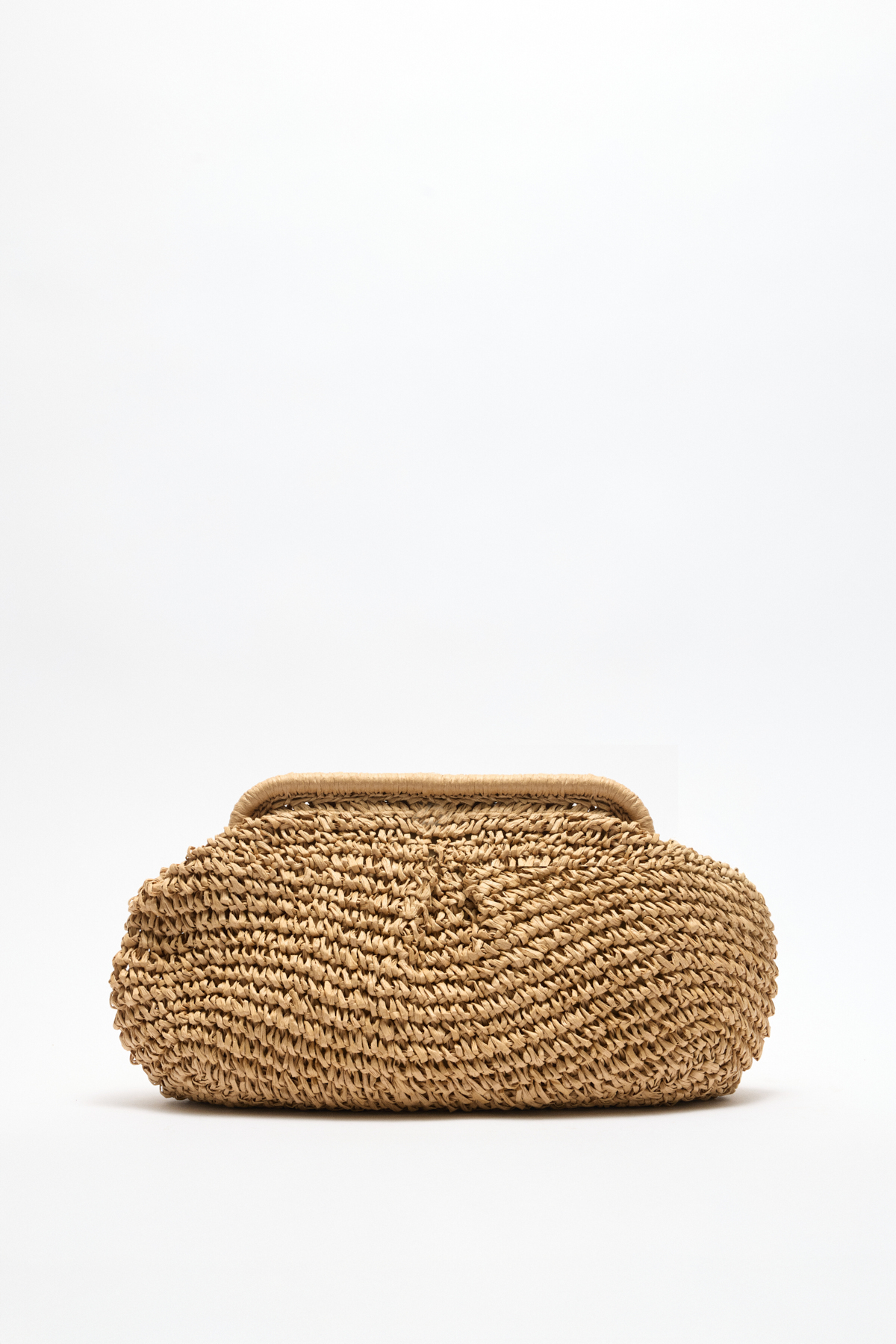 Hasır Dokulu Zincir Askılı Taba Hasır Kadın Çanta