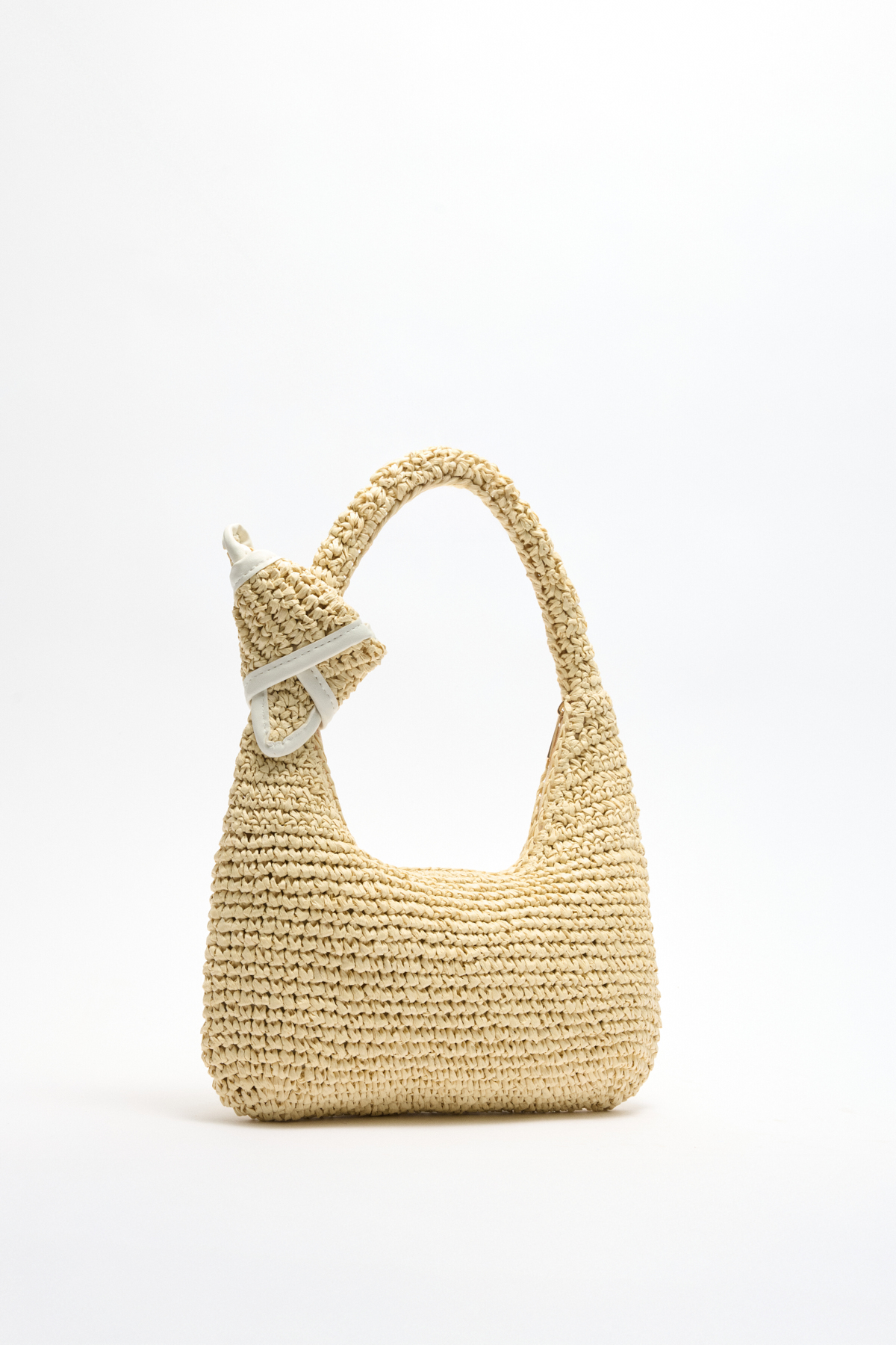 Düğüm Detaylı Hasır Bej Hasır Kadın Çanta