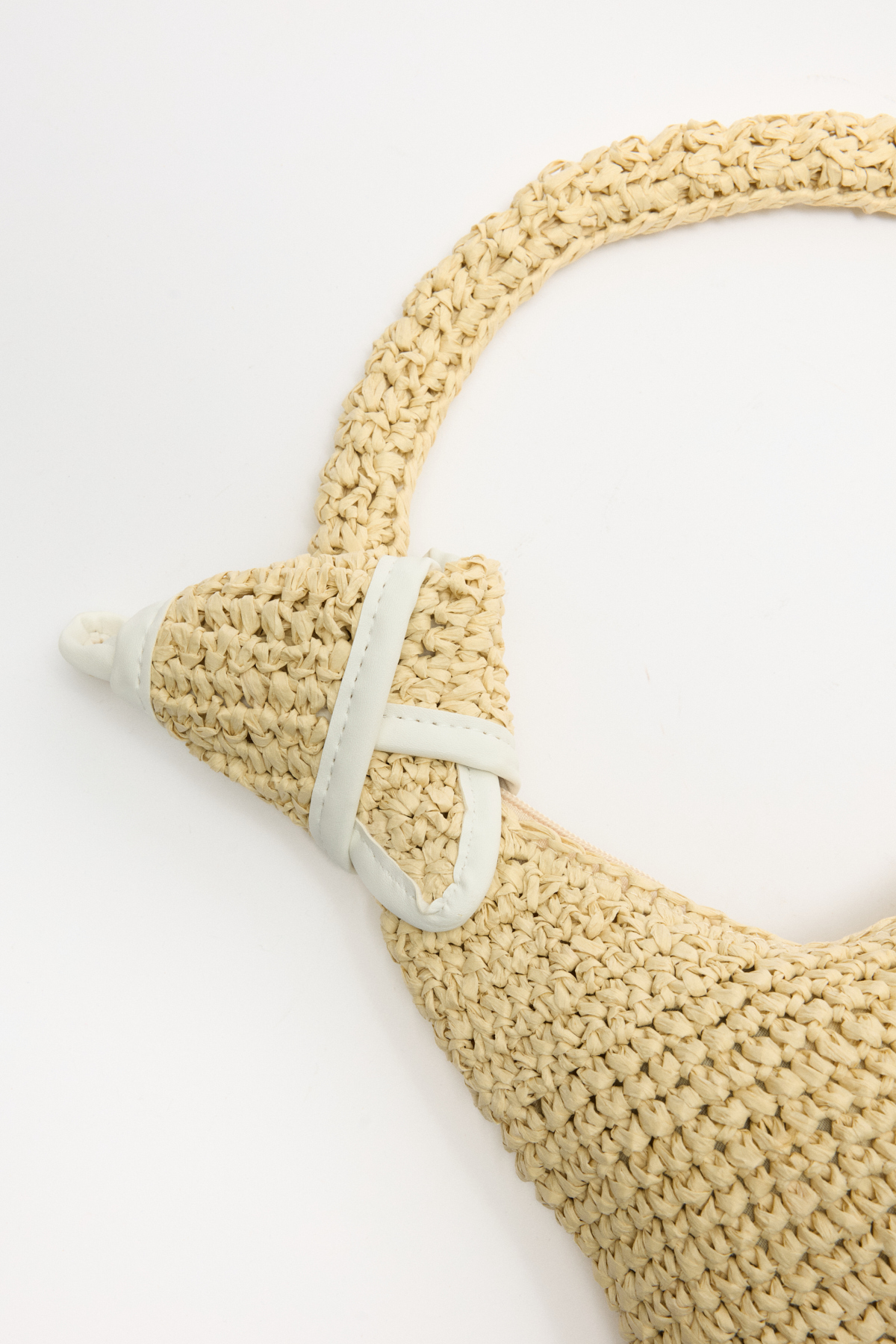 Düğüm Detaylı Hasır Bej Hasır Kadın Çanta