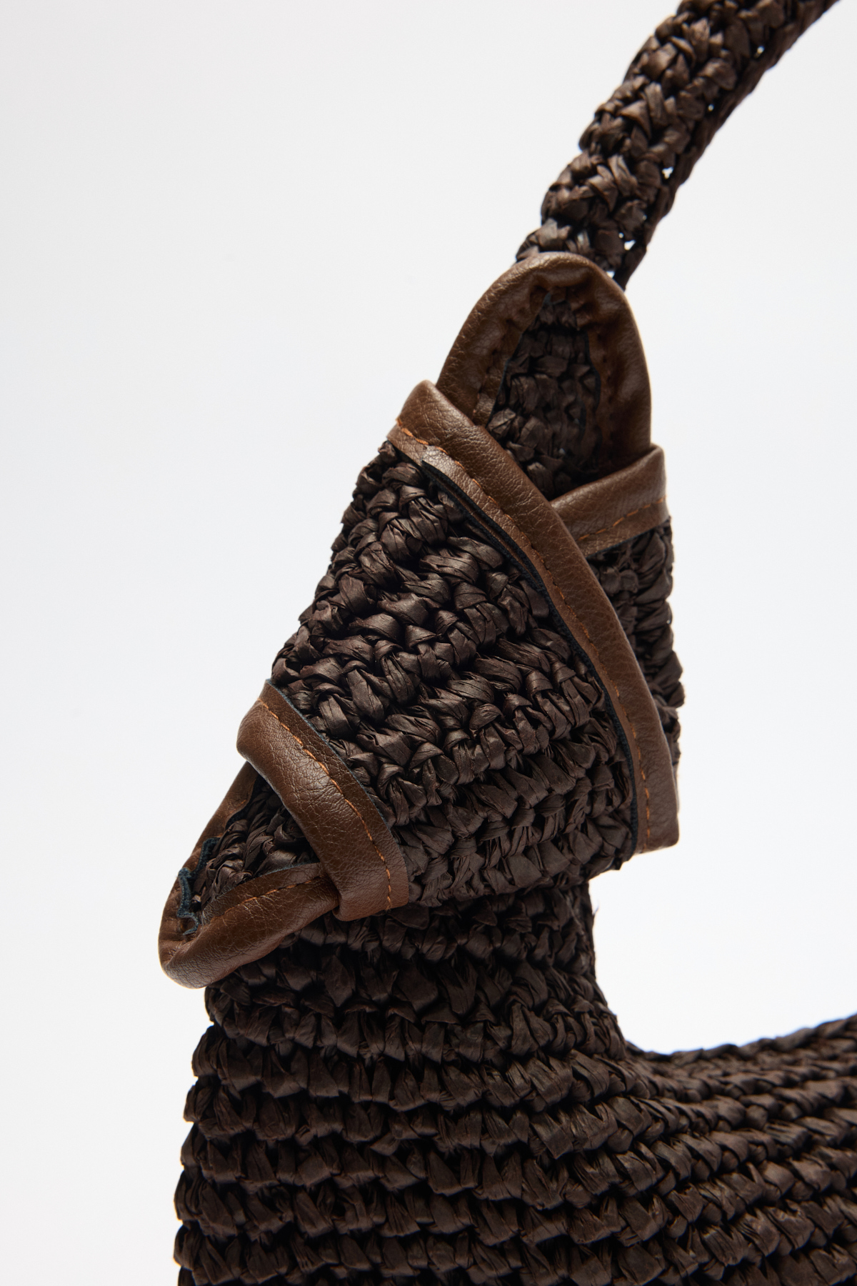 Düğüm Detaylı Hasır Kahve Hasır Kadın Çanta