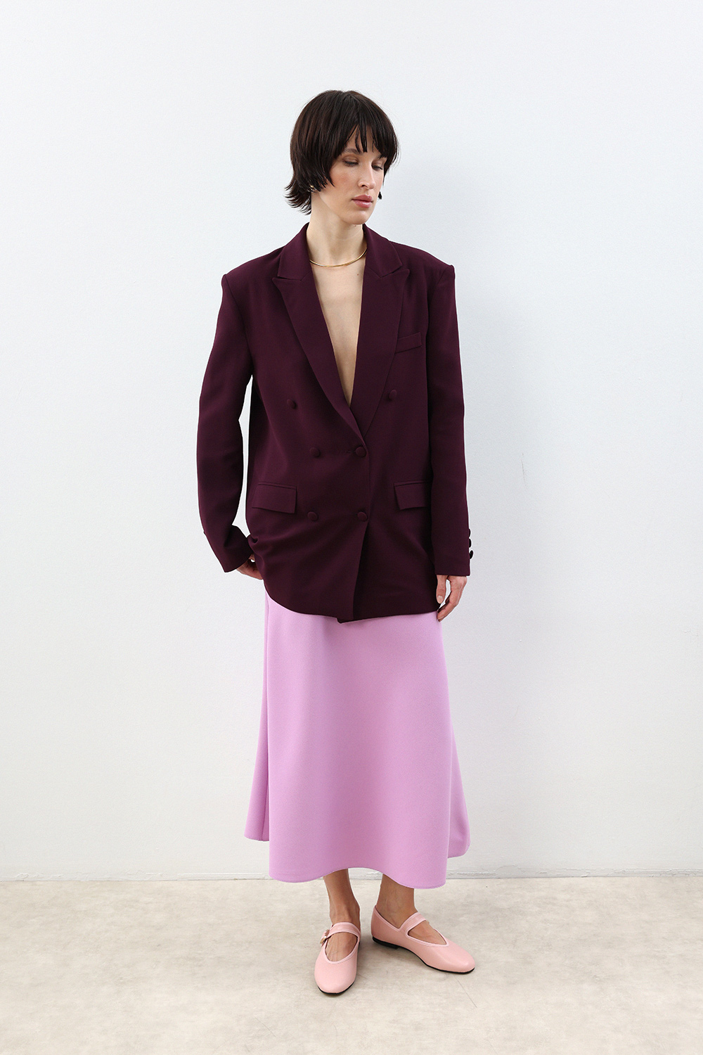 Vatkalı Cep Detaylı Blazer Bordo Kadın Ceket