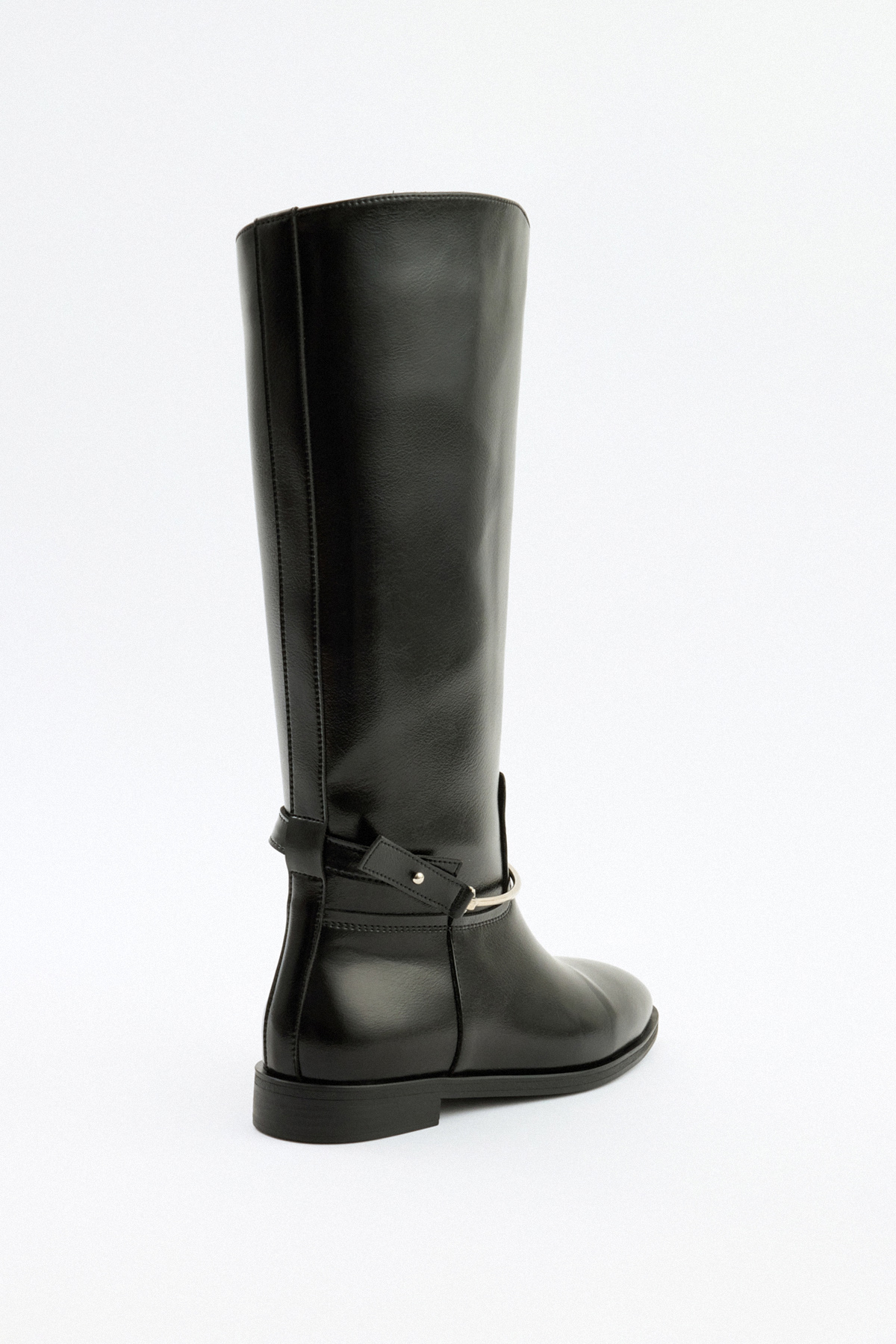 Gümüş Bilek Aksesuarlı Siyah Kadın Çizme