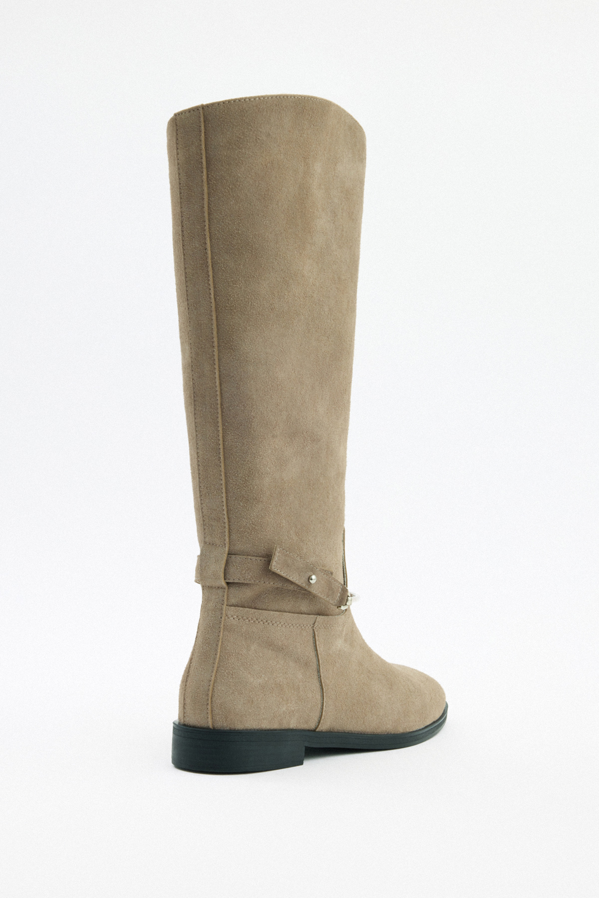 Gümüş Bilek Aksesuarlı Vizon Süet Kadın Çizme