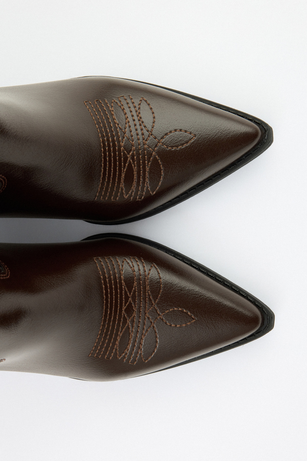 İşlemeli Kovboy Acı Kahve Kadın Çizme