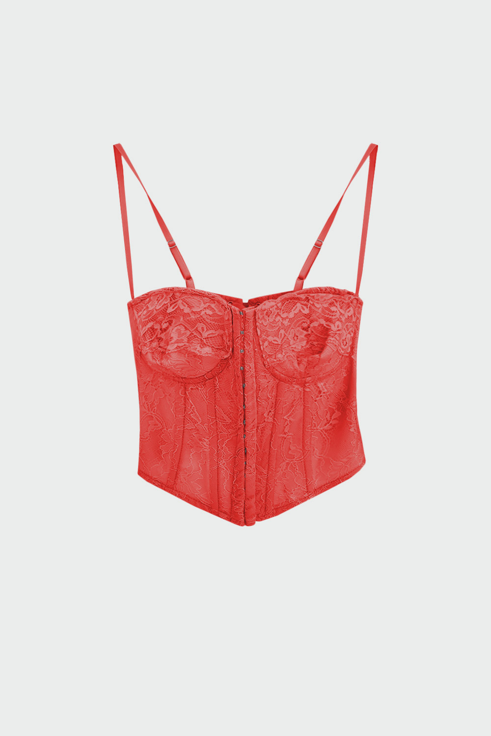 Dantel Detaylı Arkası İpli Korse Pembe Kadın Crop Top