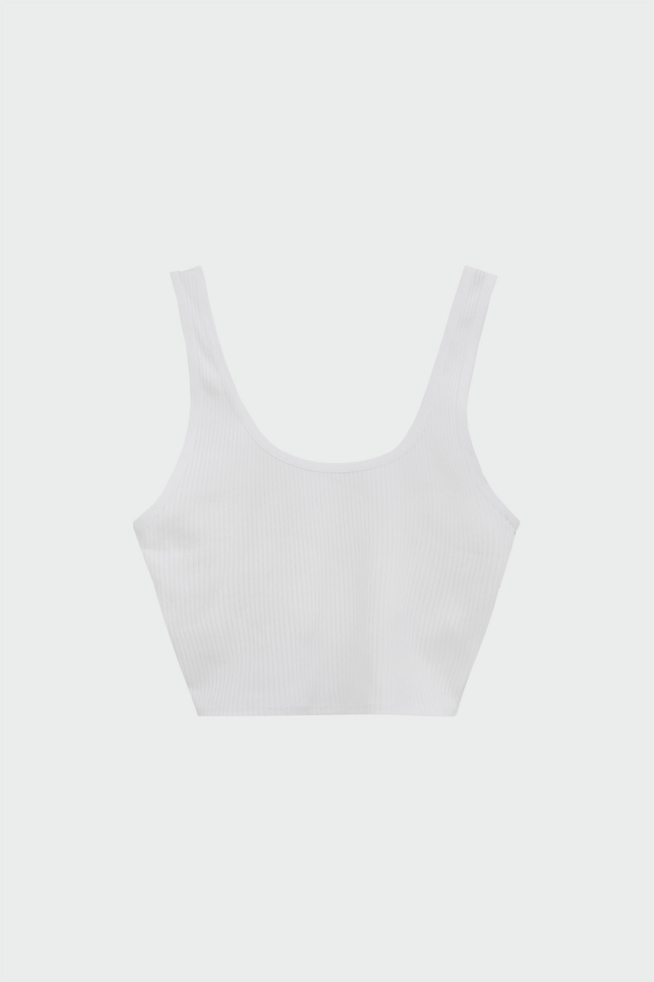 Fitilli Basic Beyaz Kadın Crop Top