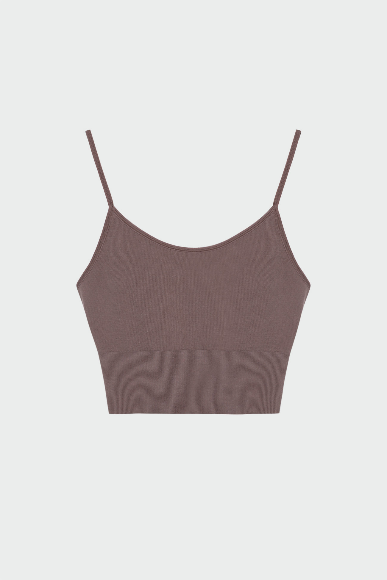 Fitilli İnce Askılı Vizon Kadın Crop Top