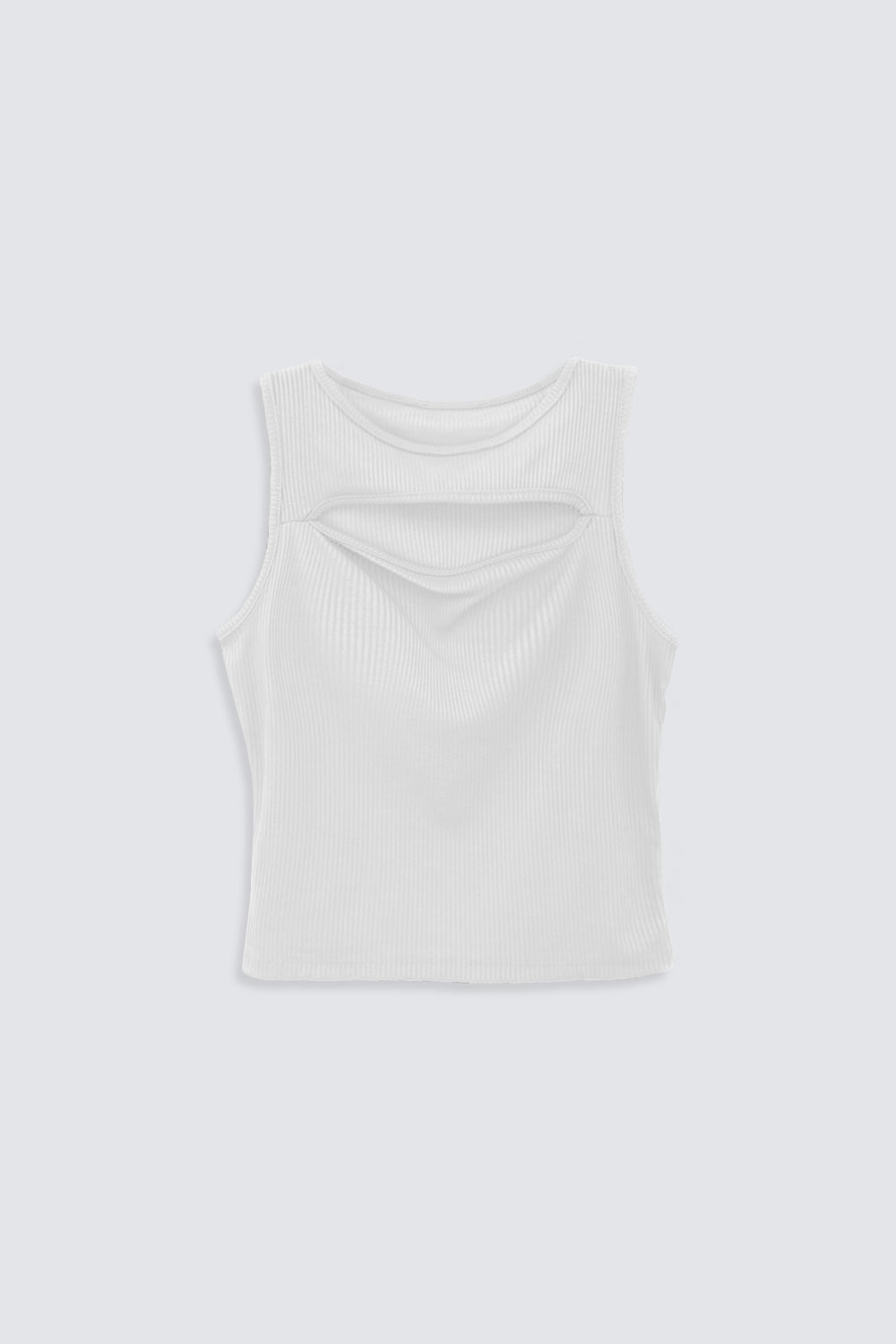 Pencereli Beyaz Kadın Crop Top