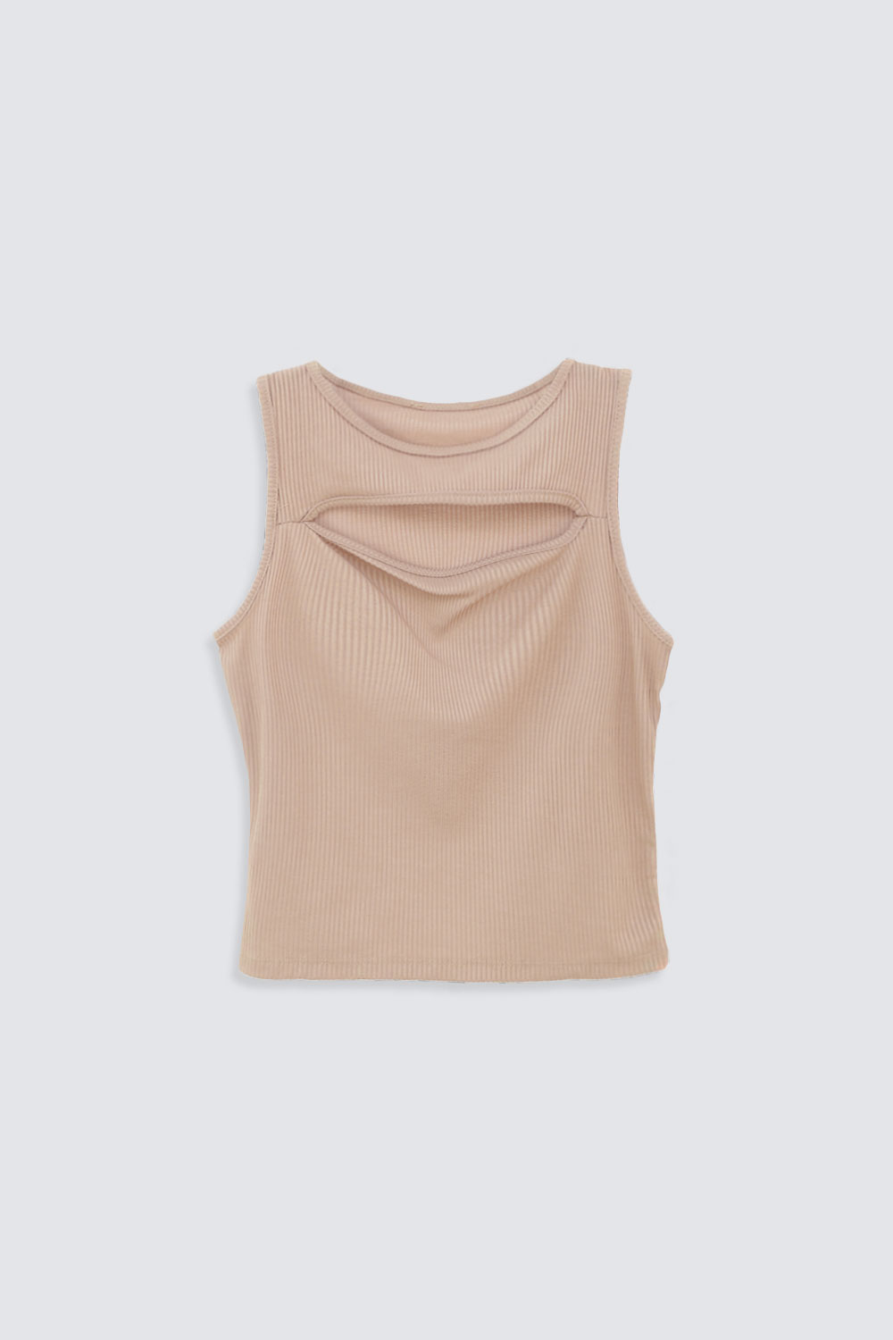 Pencereli Camel Kadın Crop Top
