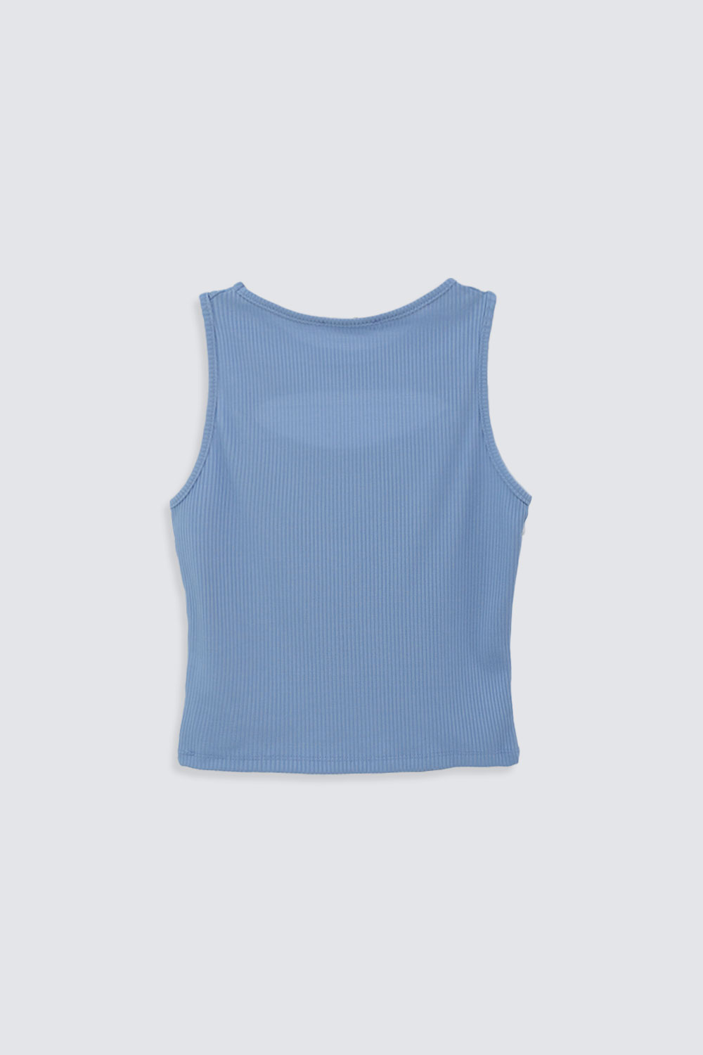 Pencereli Mavi Kadın Crop Top