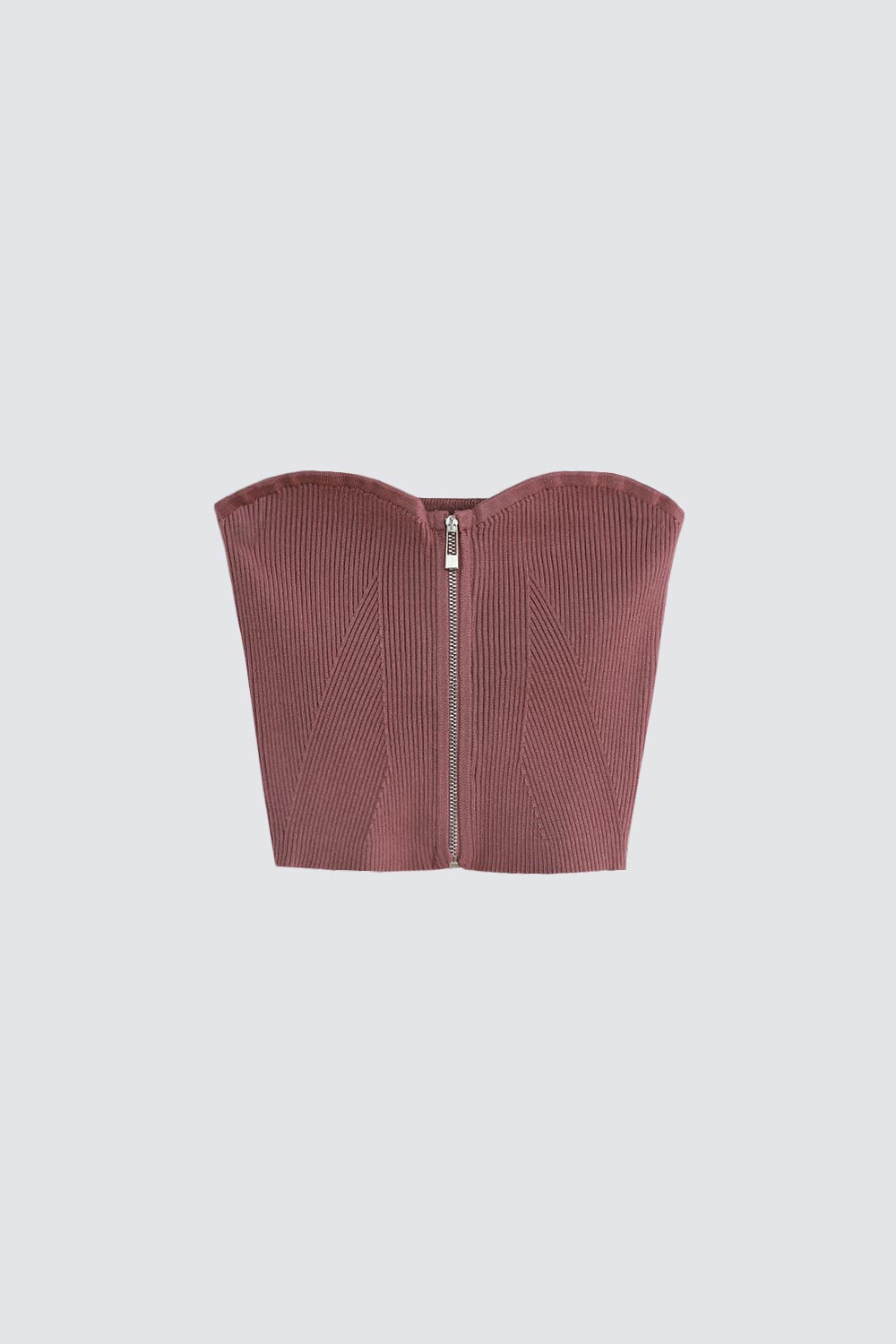 Fitilli Straplez Bordo Kadın Crop Top