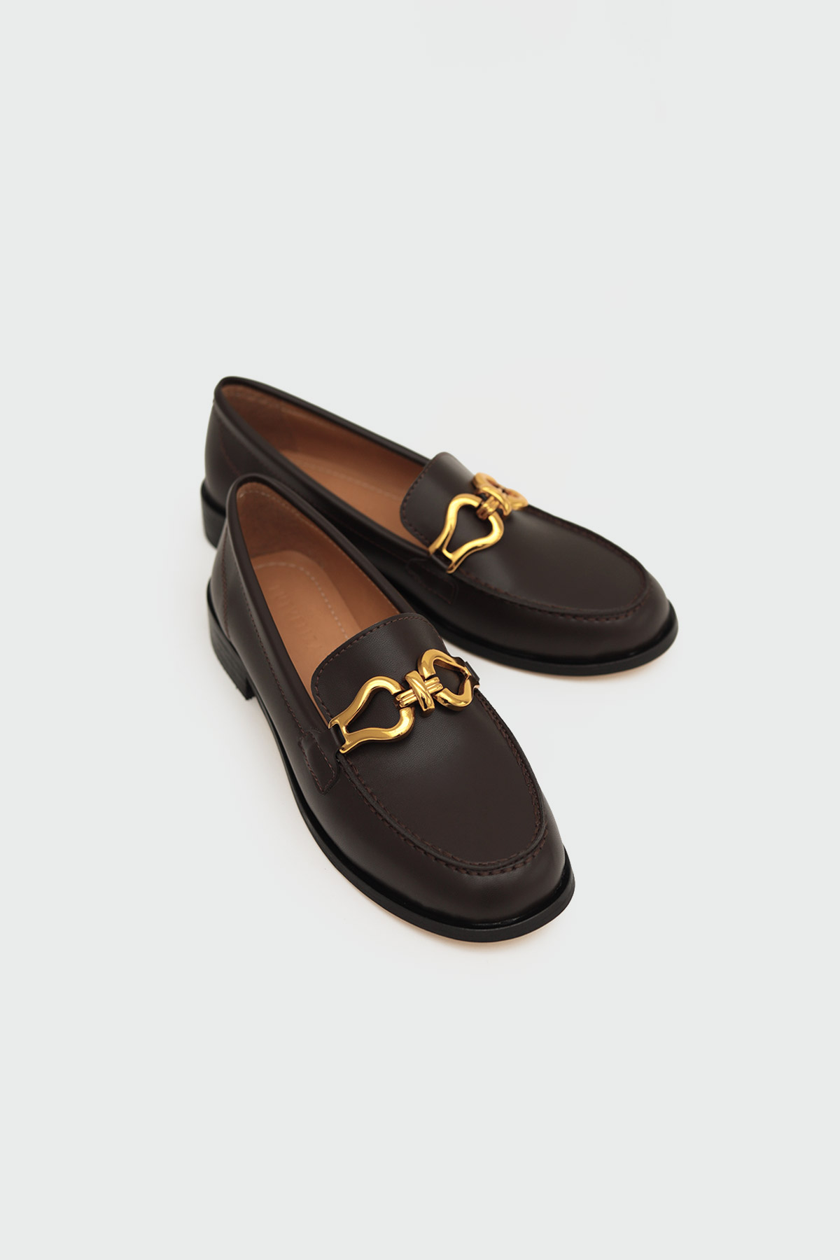 Dekoratif Tokalı Loafer Acı Kahve Kadın Babet