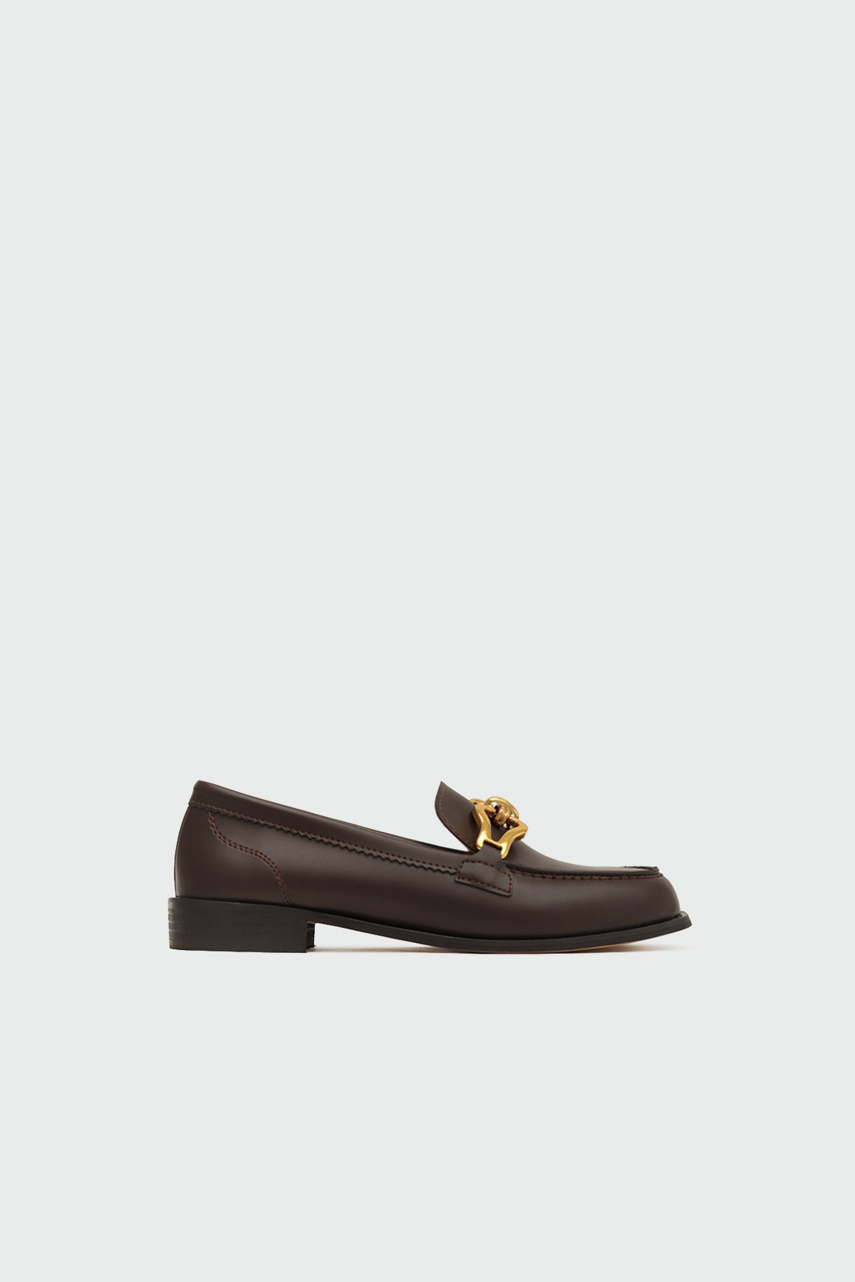 Dekoratif Tokalı Loafer Acı Kahve Kadın Babet