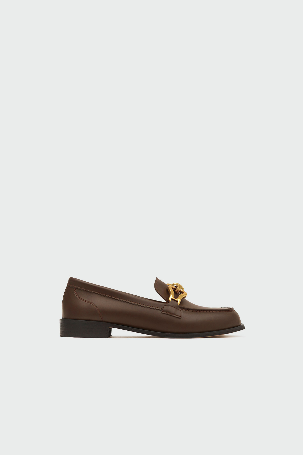 Dekoratif Tokalı Loafer Kahve Kadın Babet