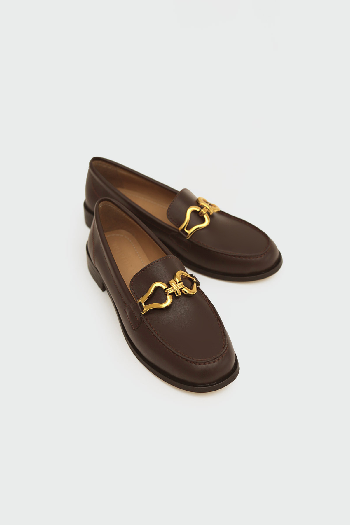 Dekoratif Tokalı Loafer Kahve Kadın Babet