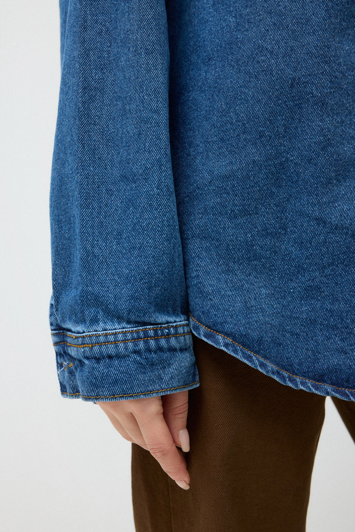Denim Mavi Kadın Gömlek